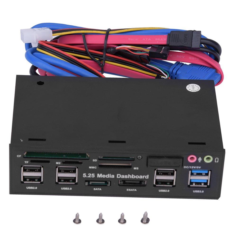 5.25inch Media Dashboard Multi Function USB 3.0 Hub TF M2 SD MS Card Reader Desktop Front I/O