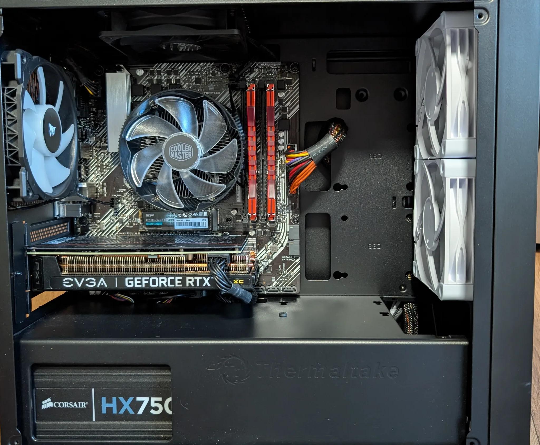 Desktop Gaming PC, Asus Prime B450m, 16GB, Ryzen 5 2600, EVGA 3060 Ti XC