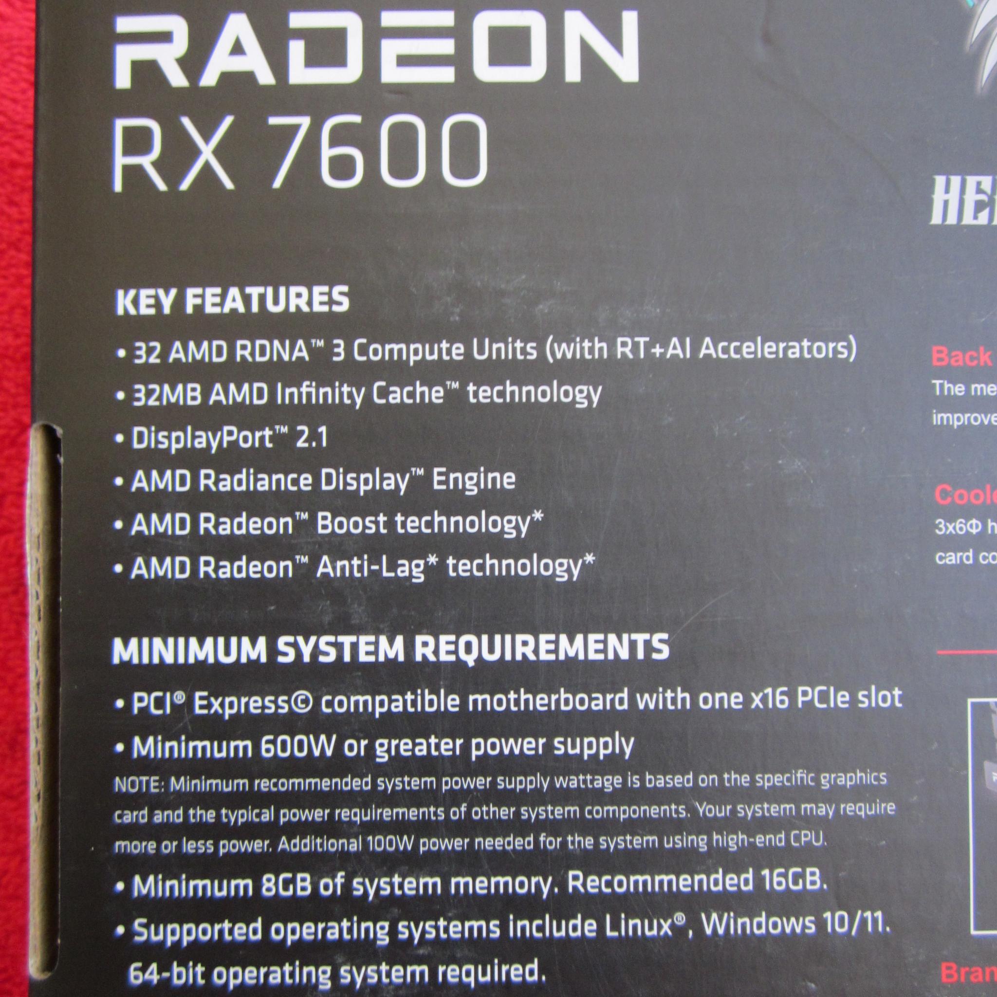 NEW! PowerColor Hellhound AMD Radeon RX 7600 8GB GDDR6 Graphics Card