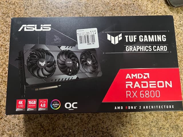 ASUS Radeon RX 6800 TUF Gaming Overclocked Triple-Fan 16GB GDDR6 PCIe 4.0 Graphics Card