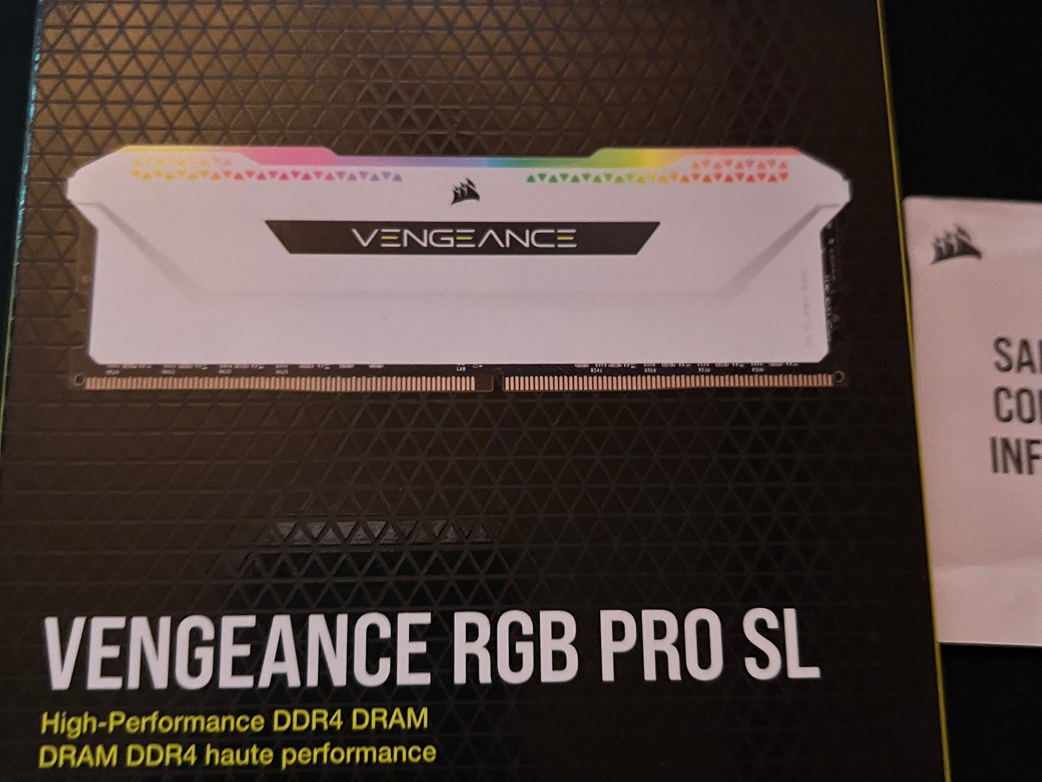 Corsair Vengeance RGB Pro SL 16GB (2x8GB) DDR4 3200 (PC4-25600) C16 1.35V Desktop Memory - White