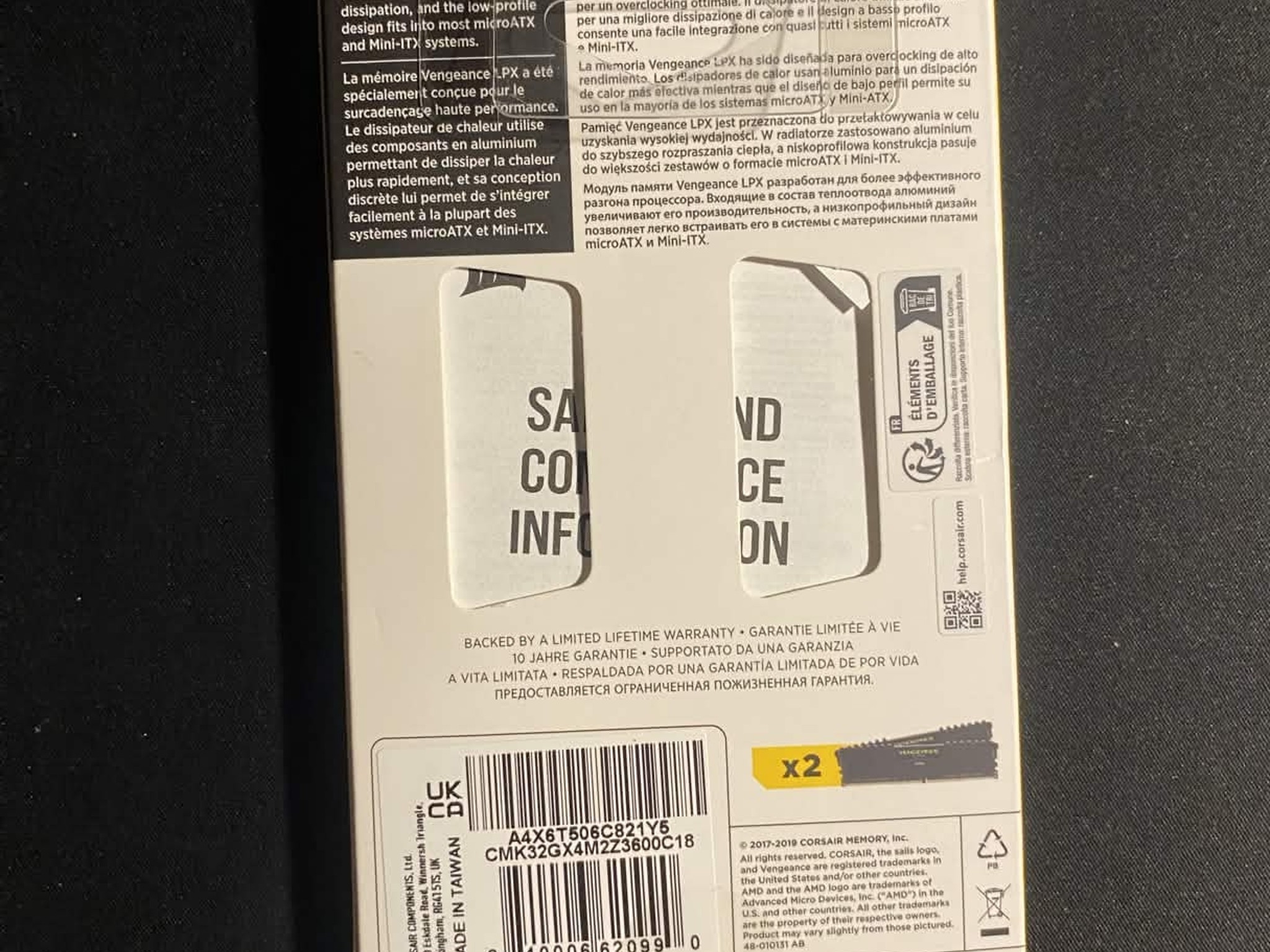 BRAND NEW UNOPENED 32GB CORSAIR DDR4 3600MHZ RAM