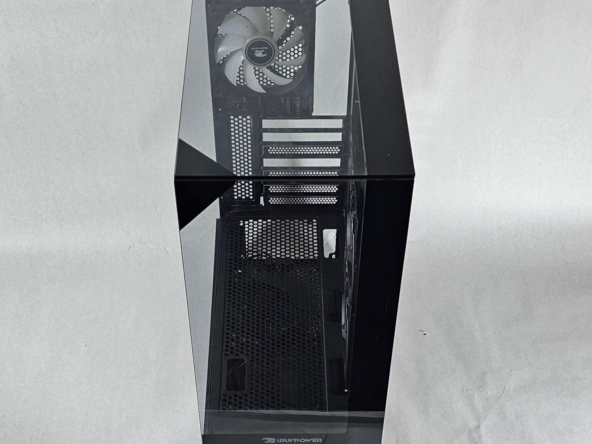 Black iBUYPOWER PC Case with Tempered Glass w/ 3 Fans