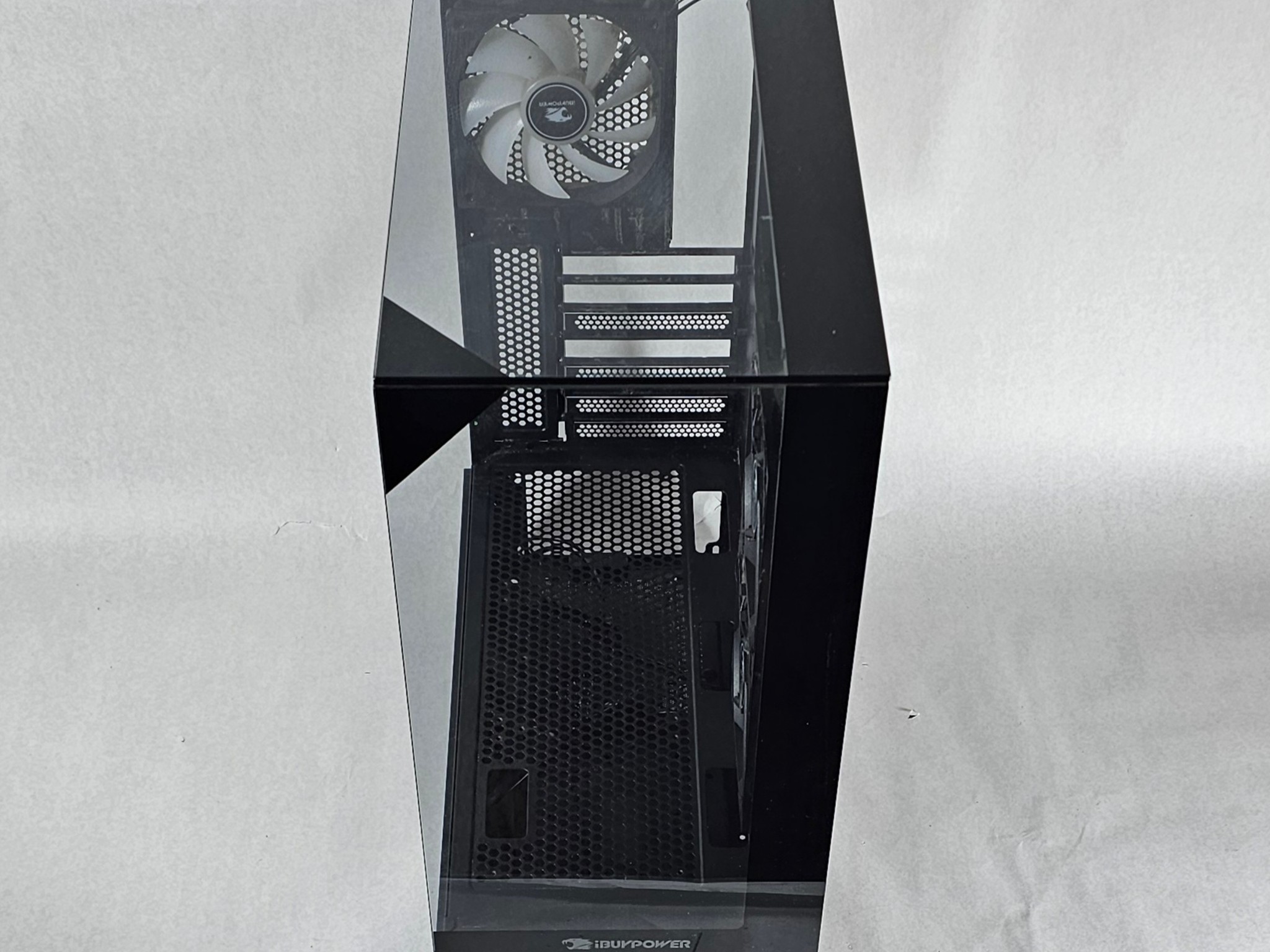 Black iBUYPOWER PC Case with Tempered Glass w/ 3 Fans
