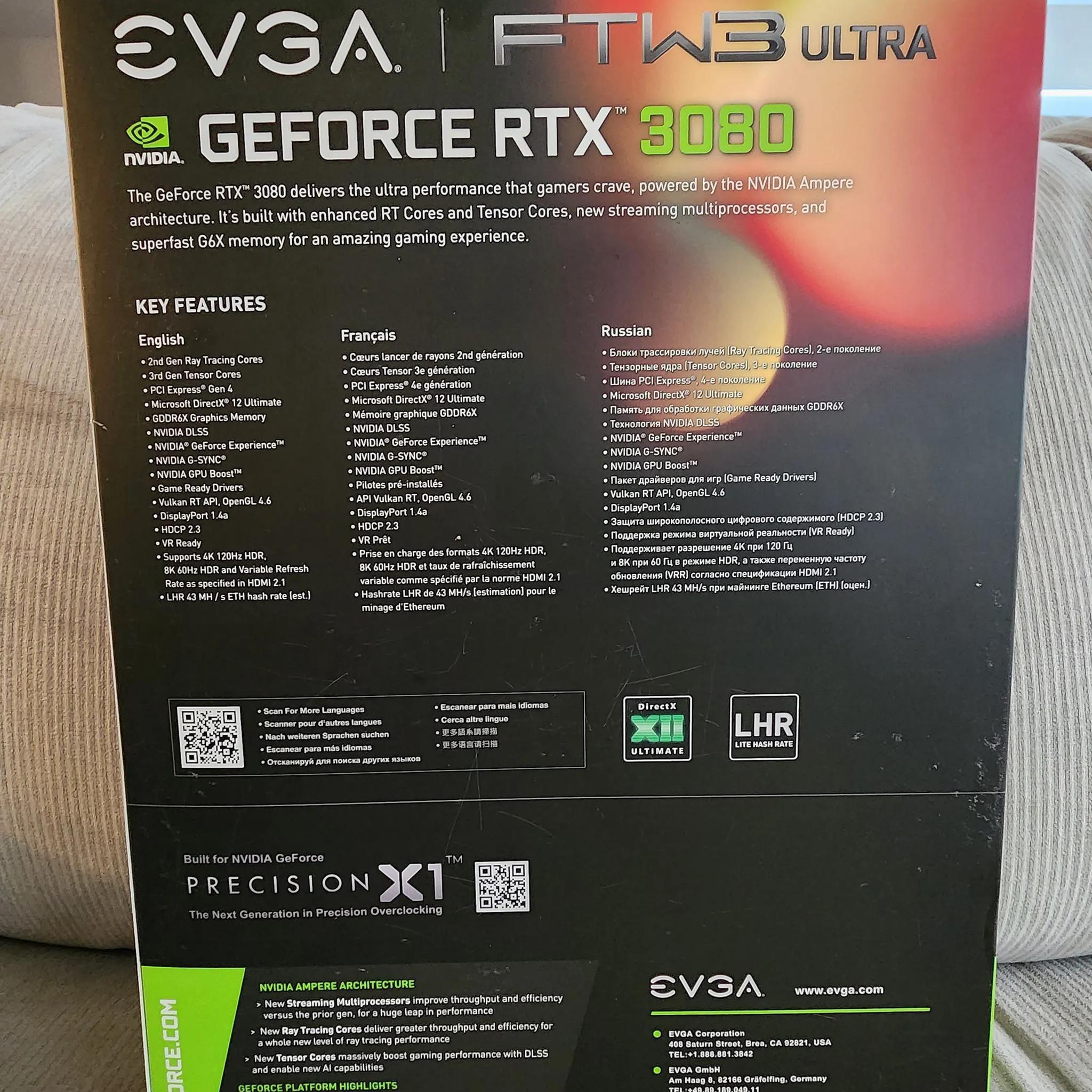 3080 10 GP EVGA FTW3 Ultra