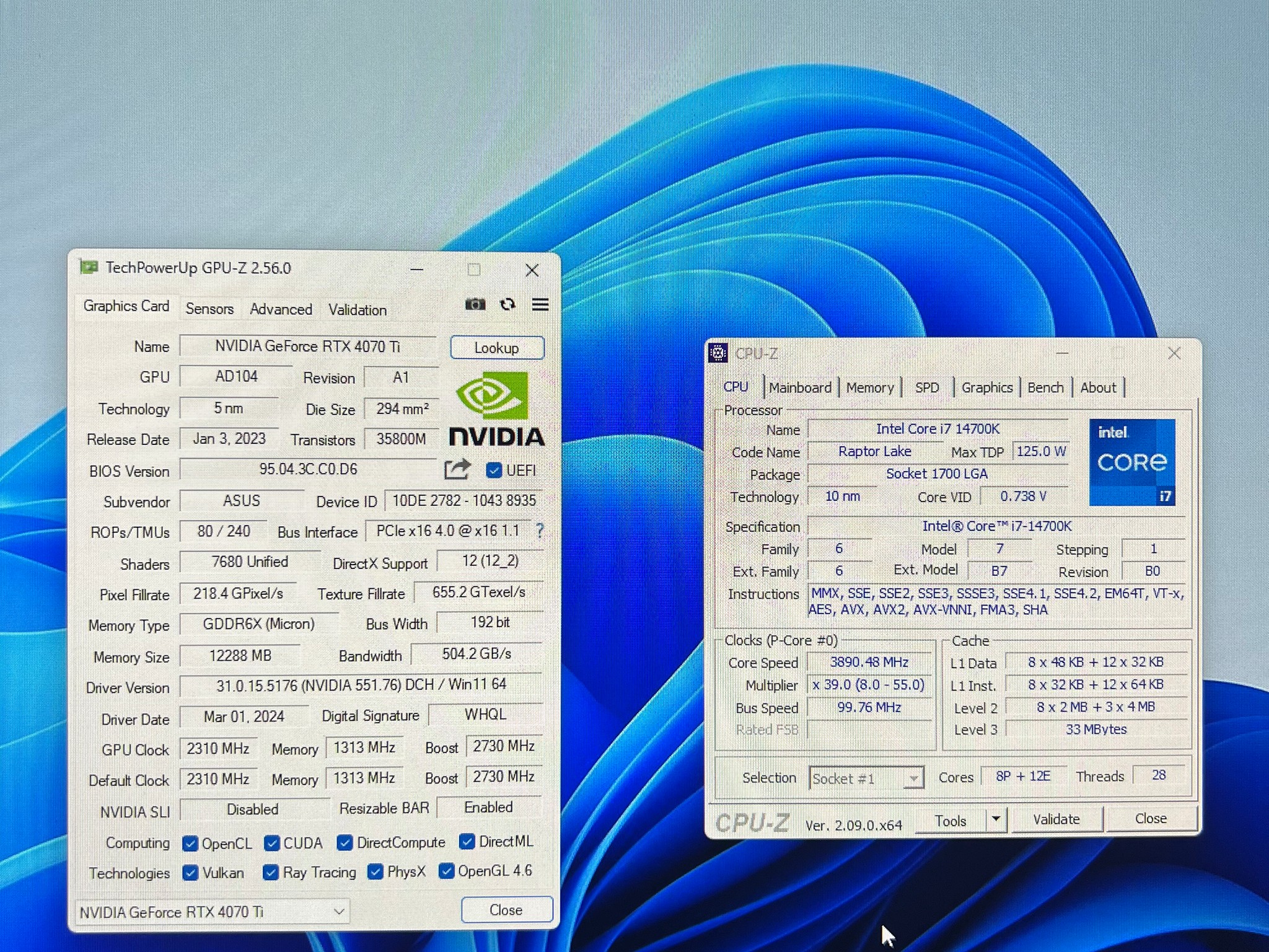 Rtx 4070 Ti Oc, Intel i7-14700k *All New*