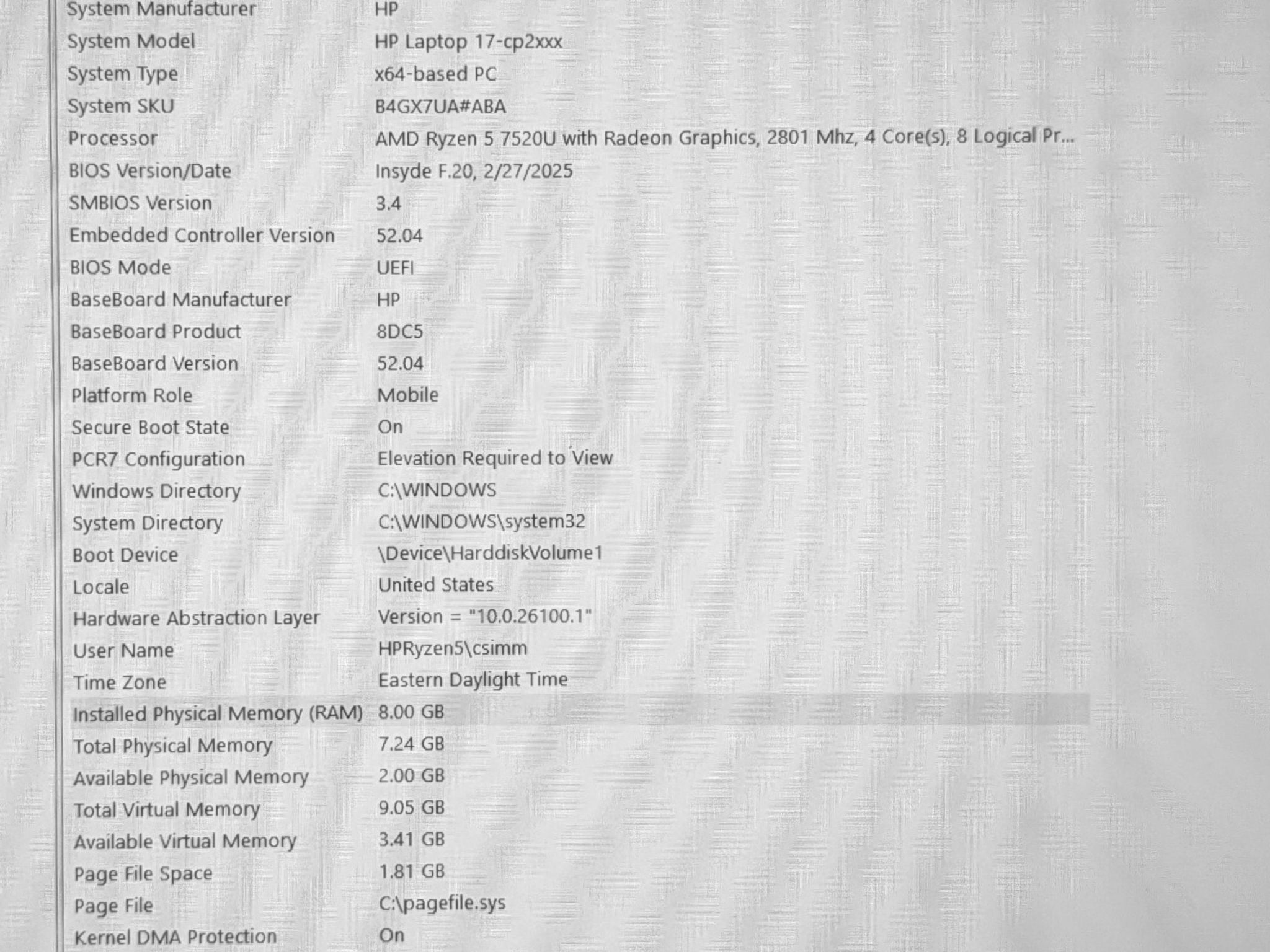 HP 17.3" Laptop 17-cp2025dx – Ryzen 5, 8GB RAM, 512GB SSD, Windows 11