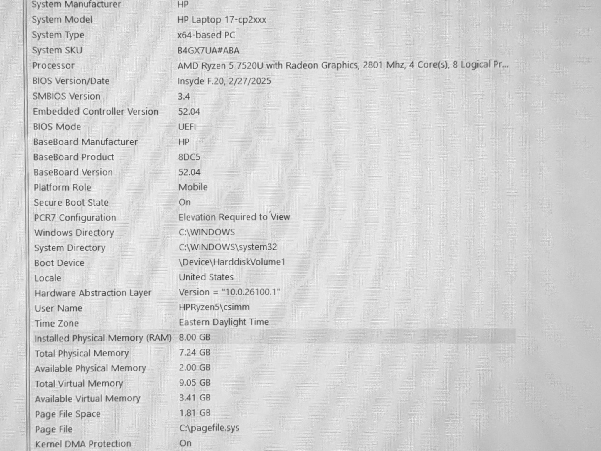 HP 17.3" Laptop 17-cp2025dx – Ryzen 5, 8GB RAM, 512GB SSD, Windows 11