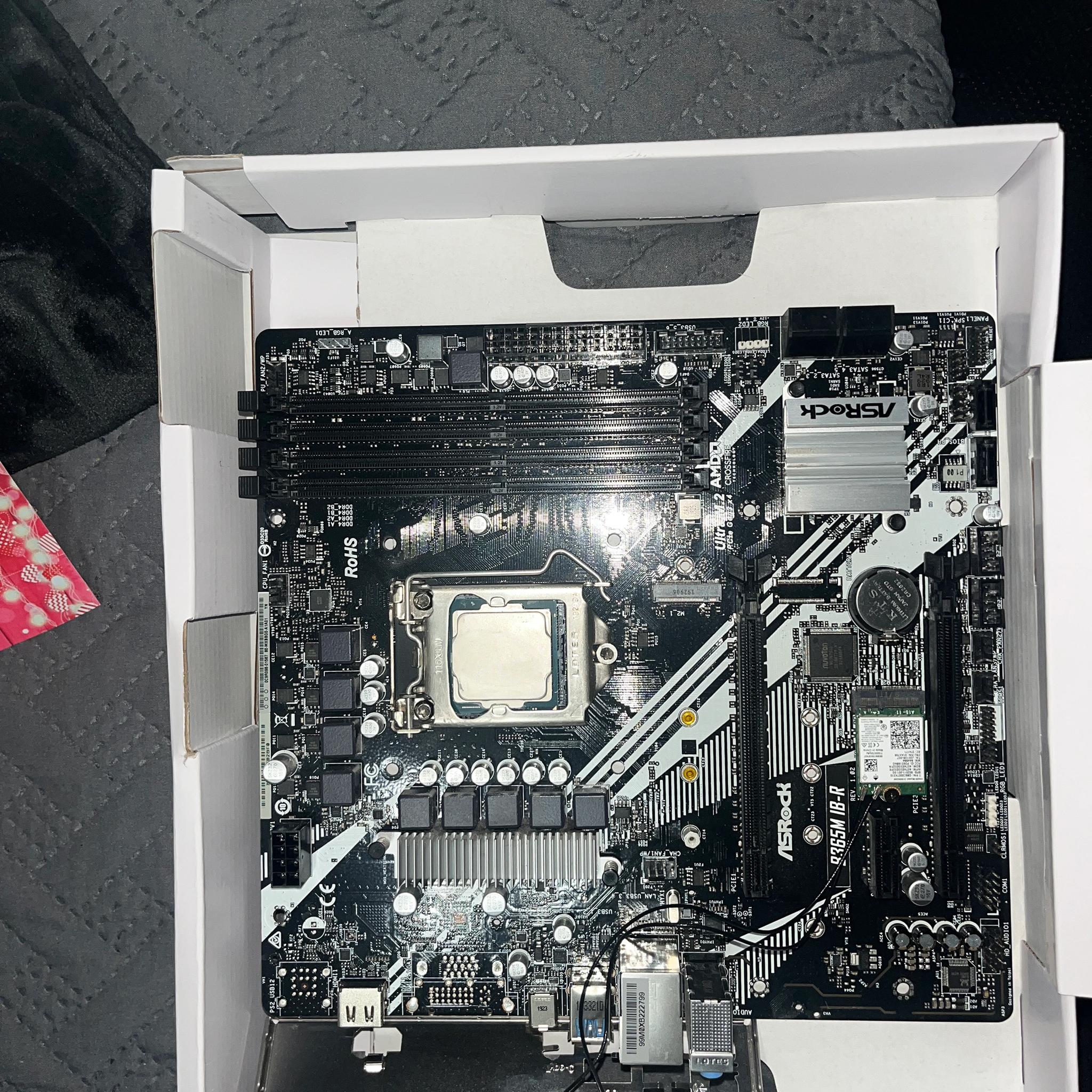 ASRock B365M IB-R Motherboard with Intel i5 9400F 2.9 Ghz CPU and 64 GB of DDR4 2666 Crucial Ram