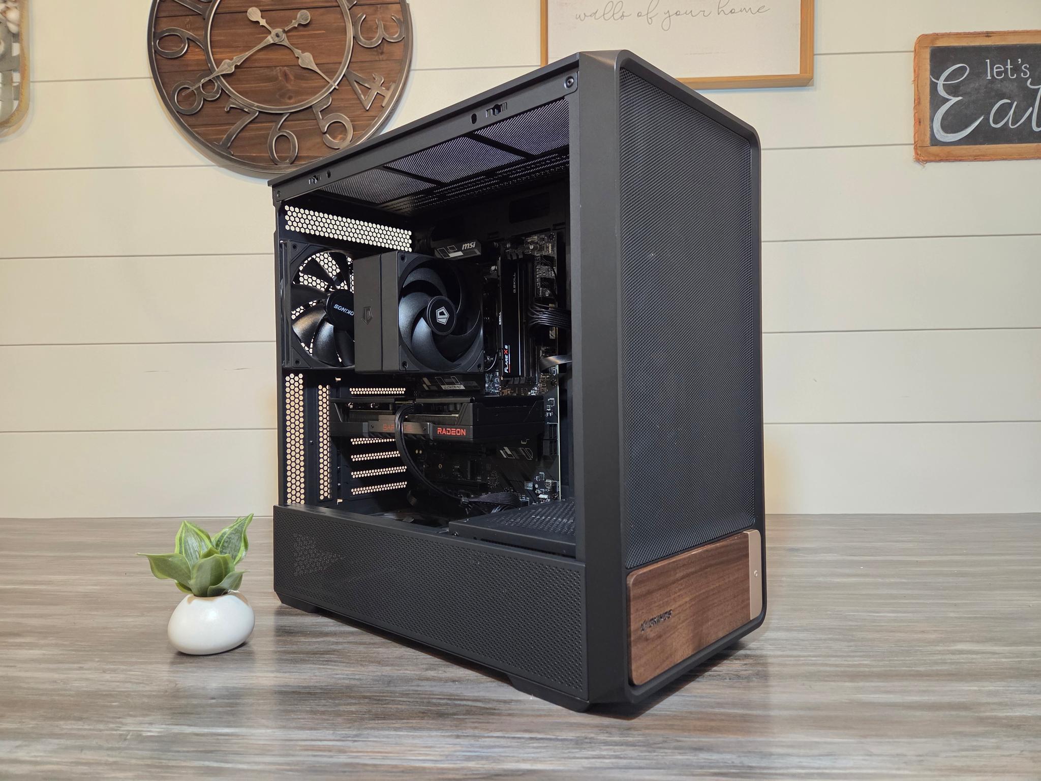BRAND NEW! Sleek All Black/Wood Gaming PC | RX 9060 XT 16GB | RYZEN 5 7600X3D | 1TB SSD | 16GB DDR5