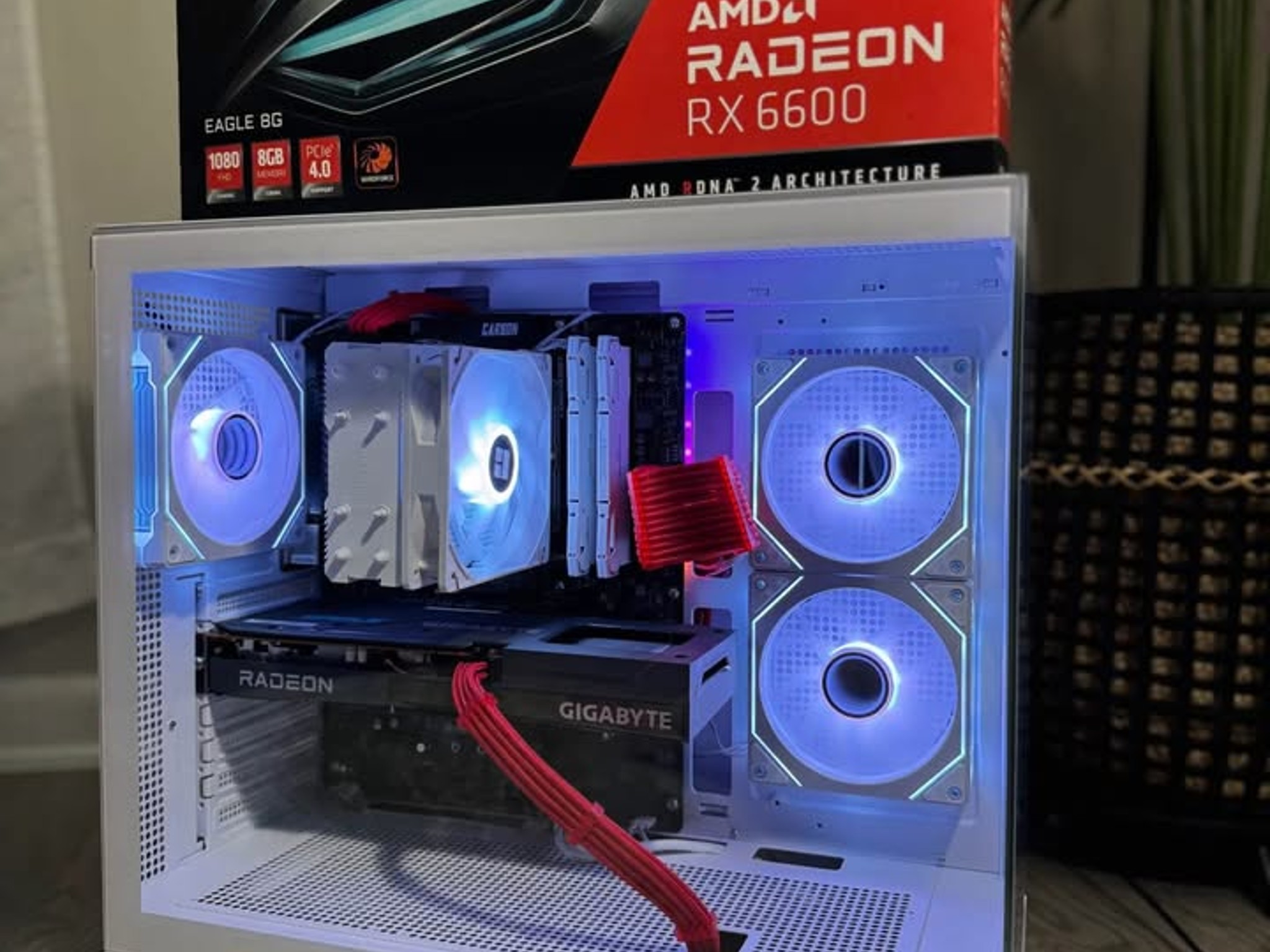 ❄️RED SNOW❄️ R5-5600X|RX 6600|16GB RAM|1TB M.2|WIFI|ARGB Fans|