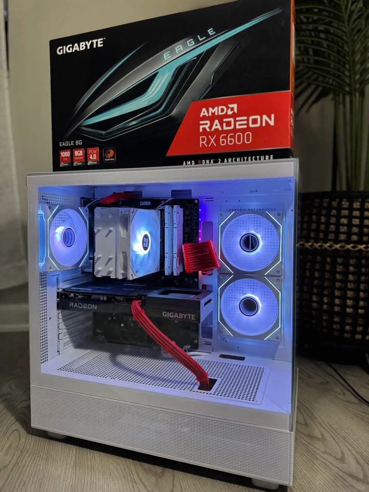 ❄️RED SNOW❄️ R5-5600X|RX 6600|16GB RAM|1TB M.2|WIFI|ARGB Fans|