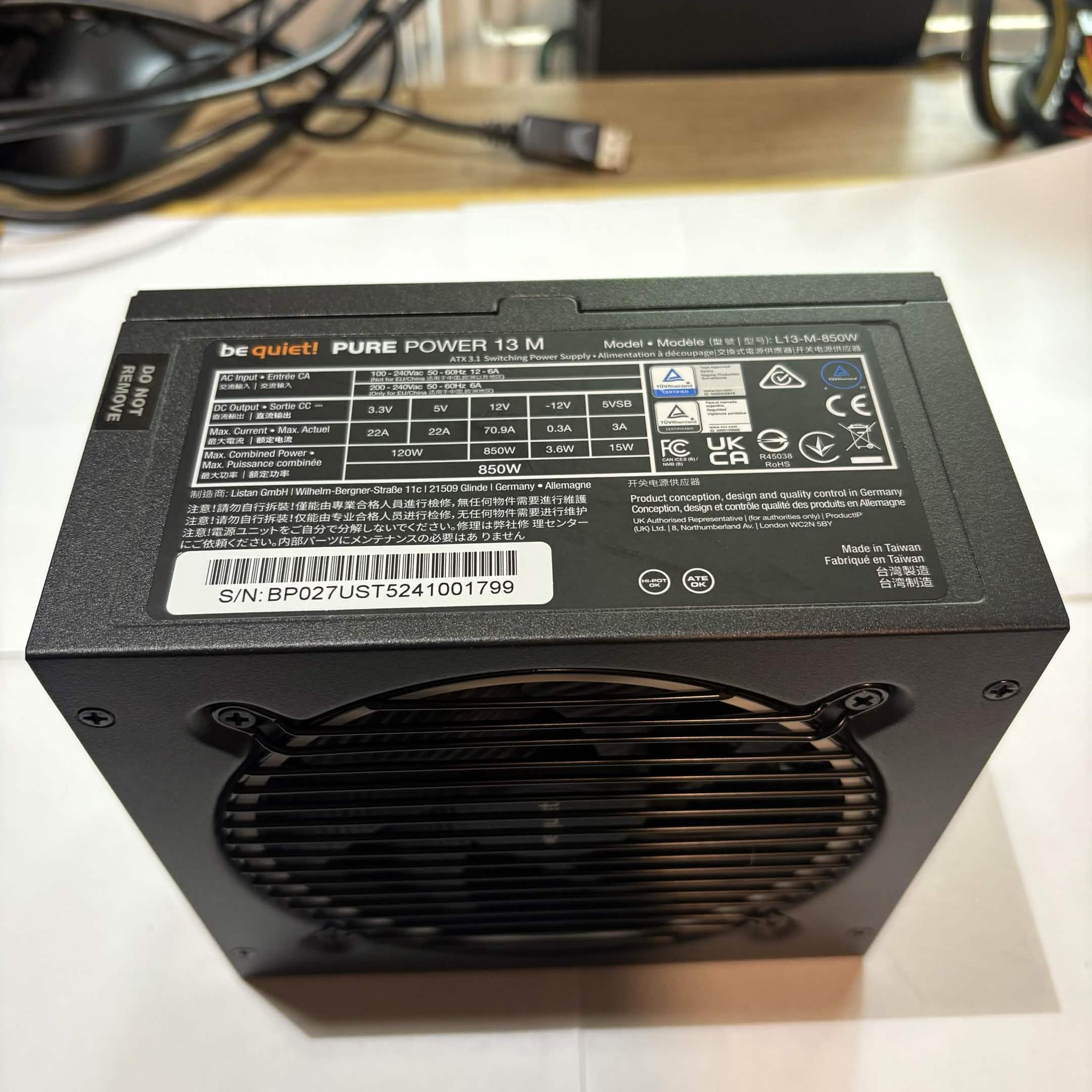 be quiet! Pure Power 13M 850W 80+ Gold Modular PSU NEW