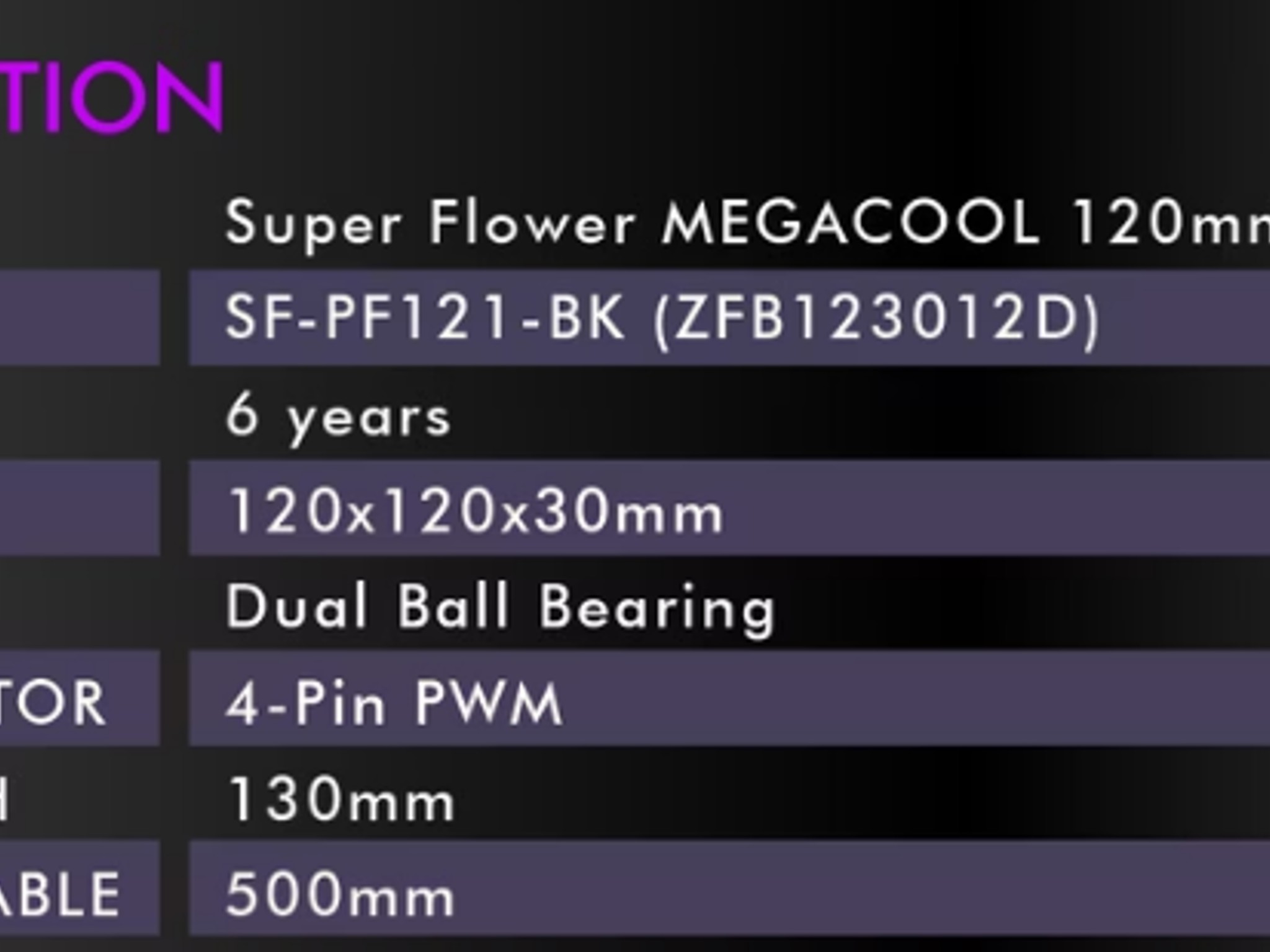 BNIB Super Flower MEGACOOL 120mm Fan, Triple-Pack, PWM, Computer Case Fan (SF-PF121-BK_3P)