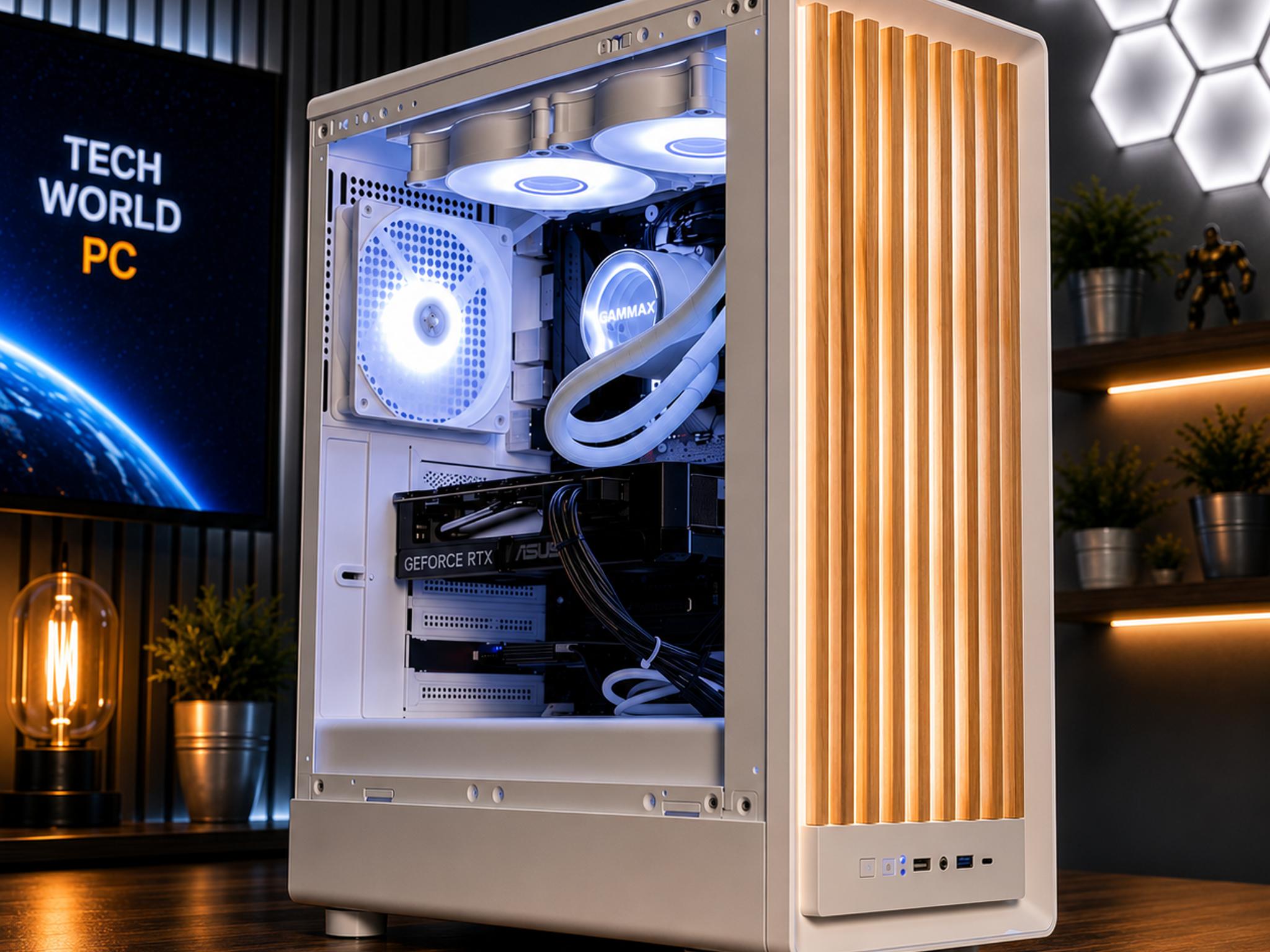 Custom Wood Grain Gaming PC Desktop Intel Core i7 Liquid Cooled 32GB 500GB SSD Nvidia RTX 4060