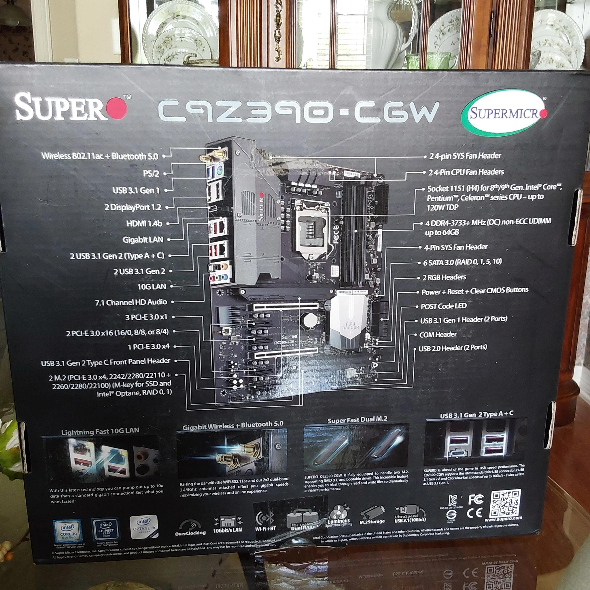SUPERMICRO INTEL Z390 LGA1151 DDR4 ATX MOTHERBOARD (MODEL MBD-C9Z390-CGW)