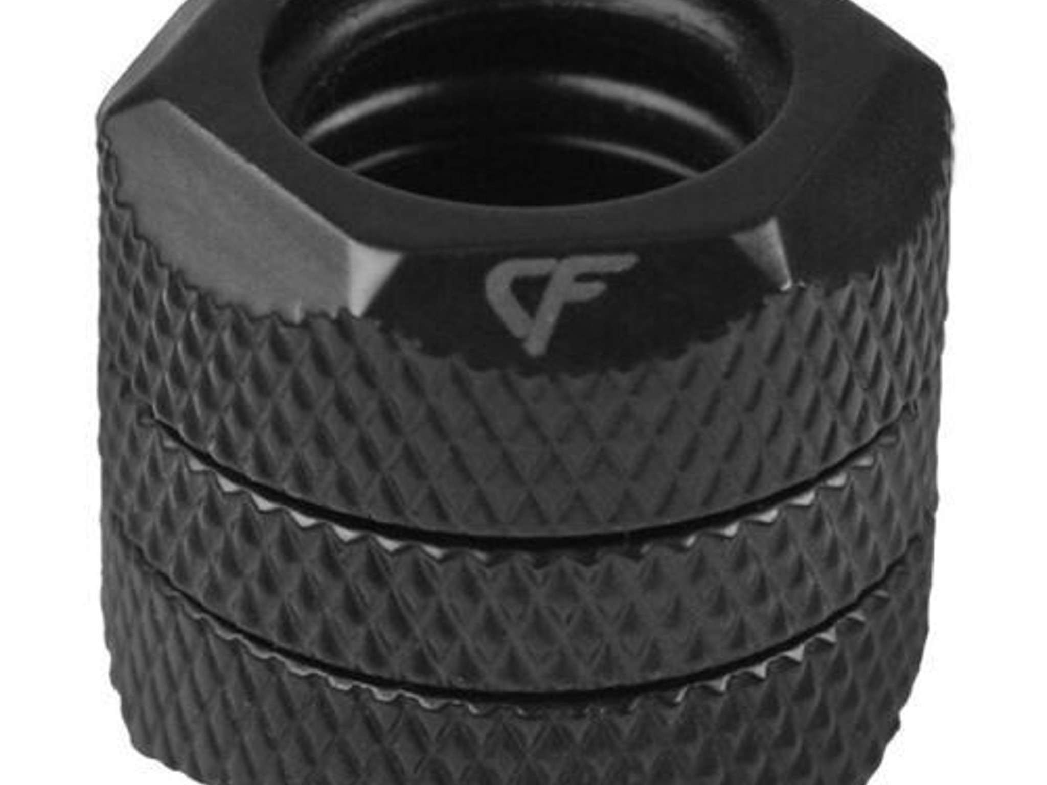Coolforce CF1 Fitting - Hard Tube Adaptor - straight - dual - 12mm to 12mm black