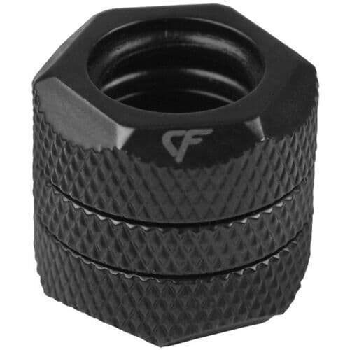 Coolforce CF1 Fitting - Hard Tube Adaptor - straight - dual - 12mm to 12mm black