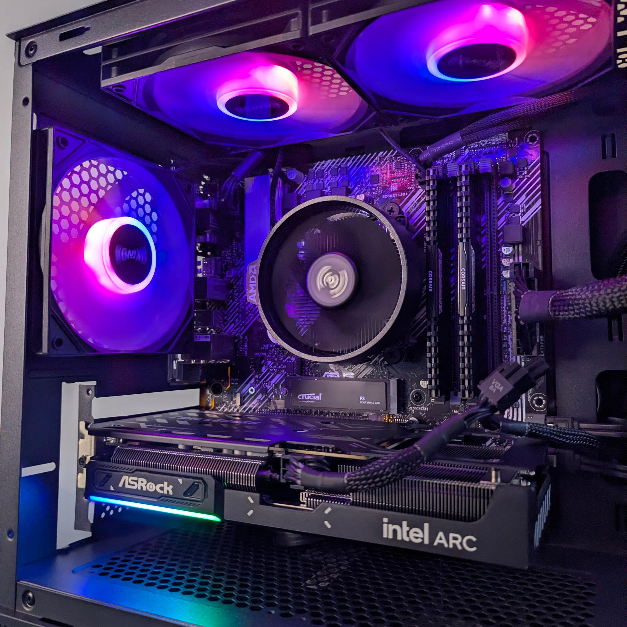 Gaming PC |Ryzen 5 5600X | 1.14TB SSD |ARC B580 OC 12GB | 16GB DDR4 LPX | B450M A2 | 1440p/1080p