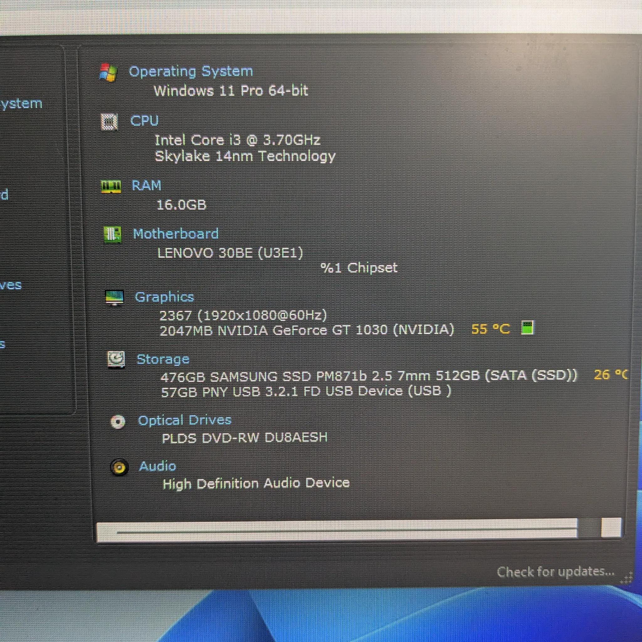 Minecraft/Roblox/Office Tower | Windows 11 | i3-6100, 16GB RAM, 480GB SSD, GT 1030, WiFi
