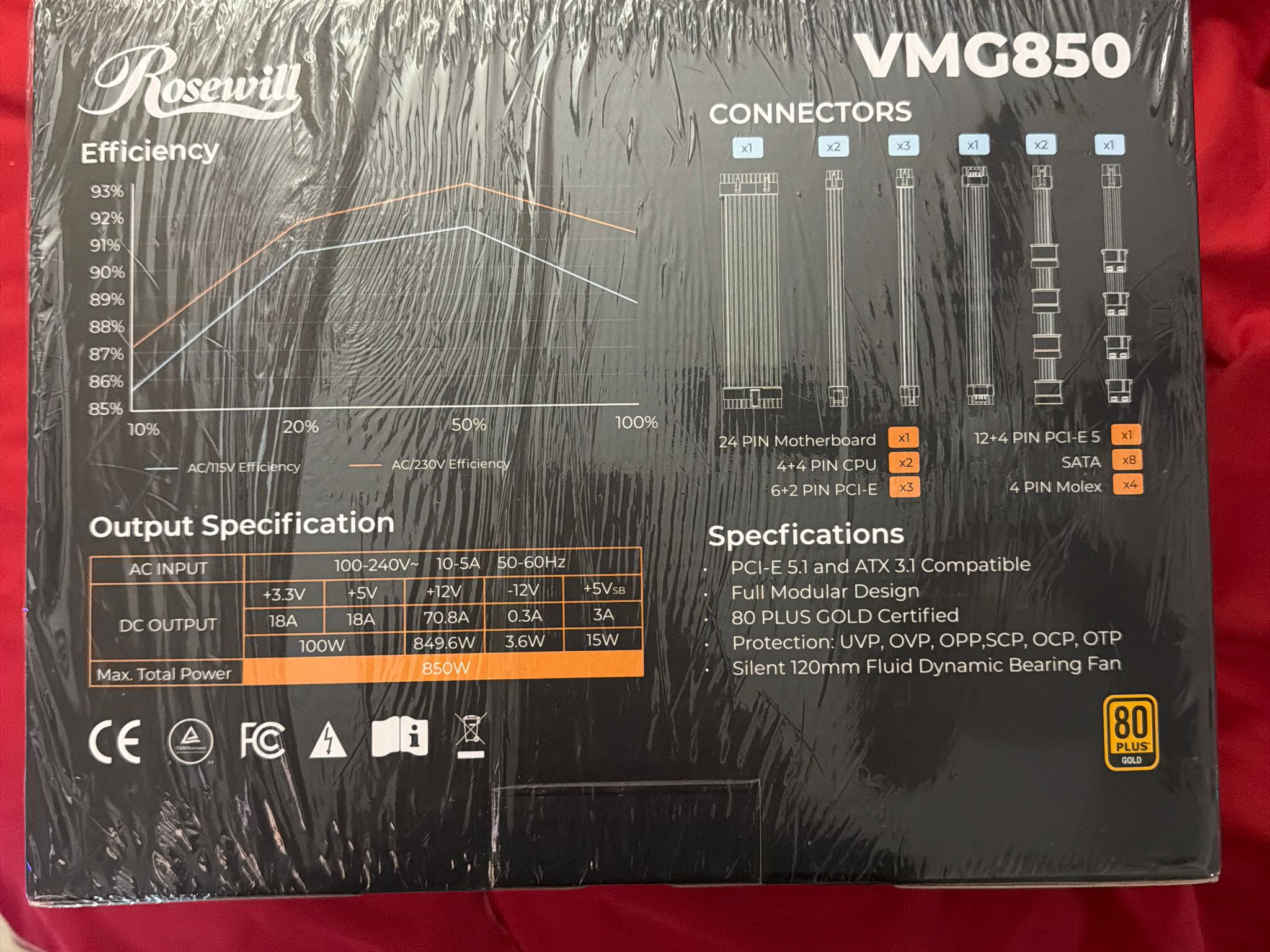 🔥 BRAND NEW SEALED 850W ATX 3.1 PSU – PCIe 5.1 12V-2x6 | 80+ GOLD | RTX 40/50 READY⚡