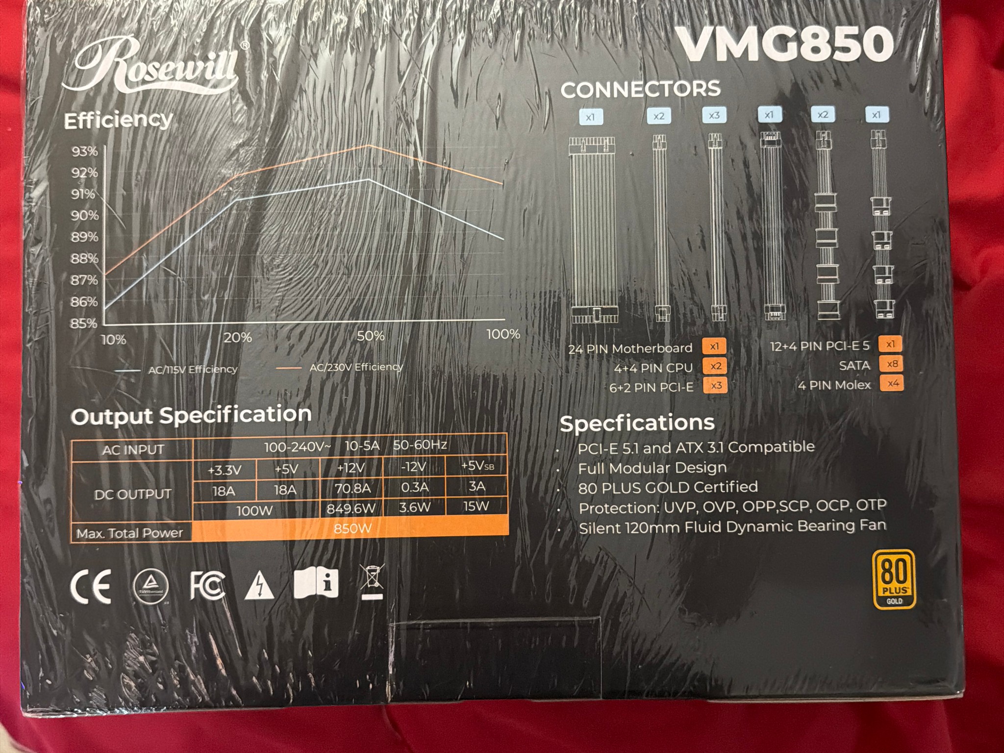 🔥 BRAND NEW SEALED 850W ATX 3.1 PSU – PCIe 5.1 12V-2x6 | 80+ GOLD | RTX 40/50 READY⚡