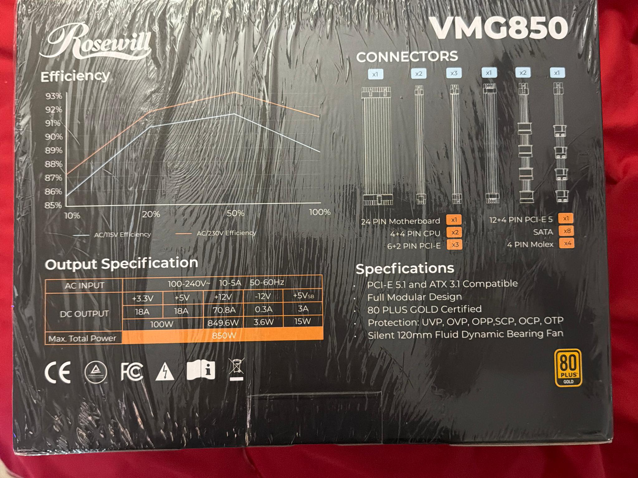 🔥 BRAND NEW SEALED 850W ATX 3.1 PSU – PCIe 5.1 12V-2x6 | 80+ GOLD | RTX 40/50 READY⚡