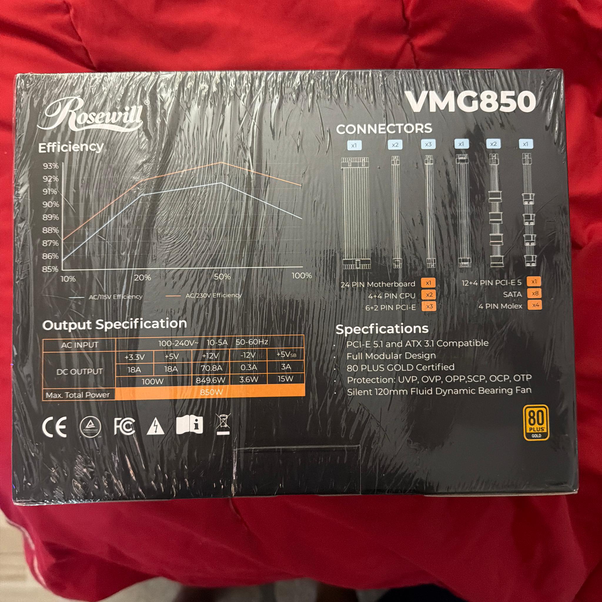 🔥 BRAND NEW SEALED 850W ATX 3.1 PSU – PCIe 5.1 12V-2x6 | 80+ GOLD | RTX 40/50 READY⚡