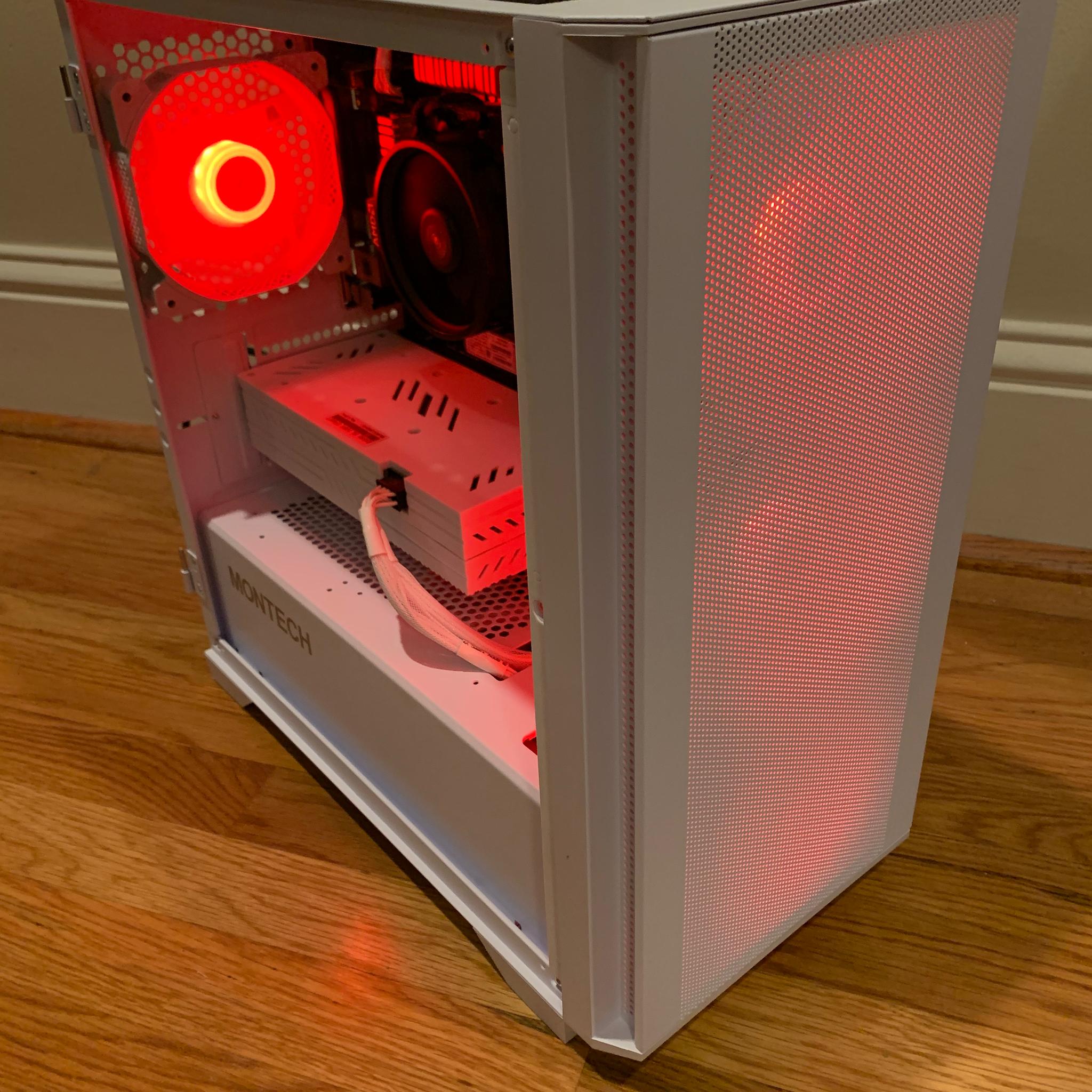 RYZEN 5 1600 RX 580 8GB WHITE RGB GAMING/STREAMING/EDITING PC 16GB RAM 1000GB M.2 SSD WINDOWS WiFi