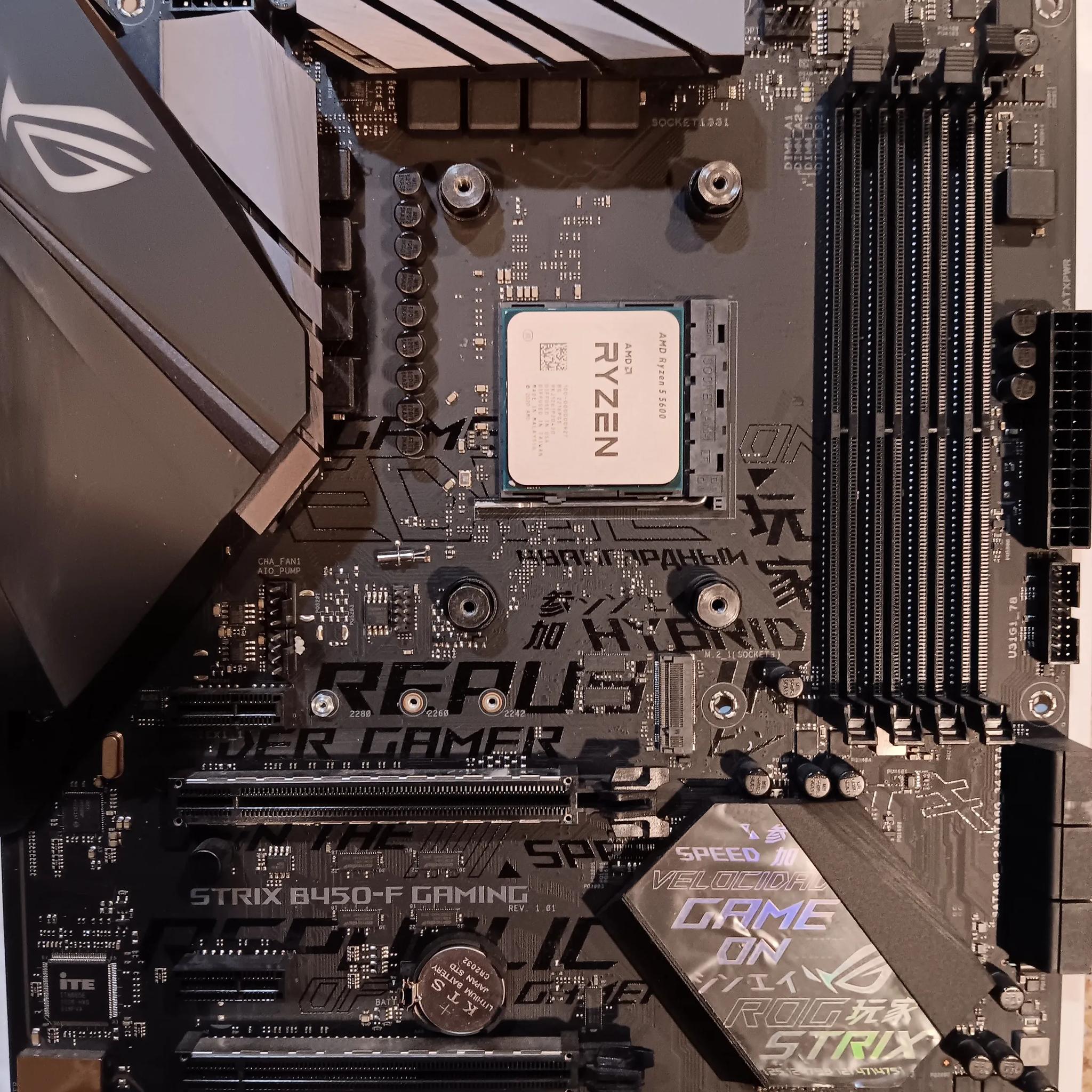 BIG COMBO BUNDLE AMD 5600+STRIX B 450 F+EVO 212 COOLER+RIPJAWS ddr4 3200 8g x 2