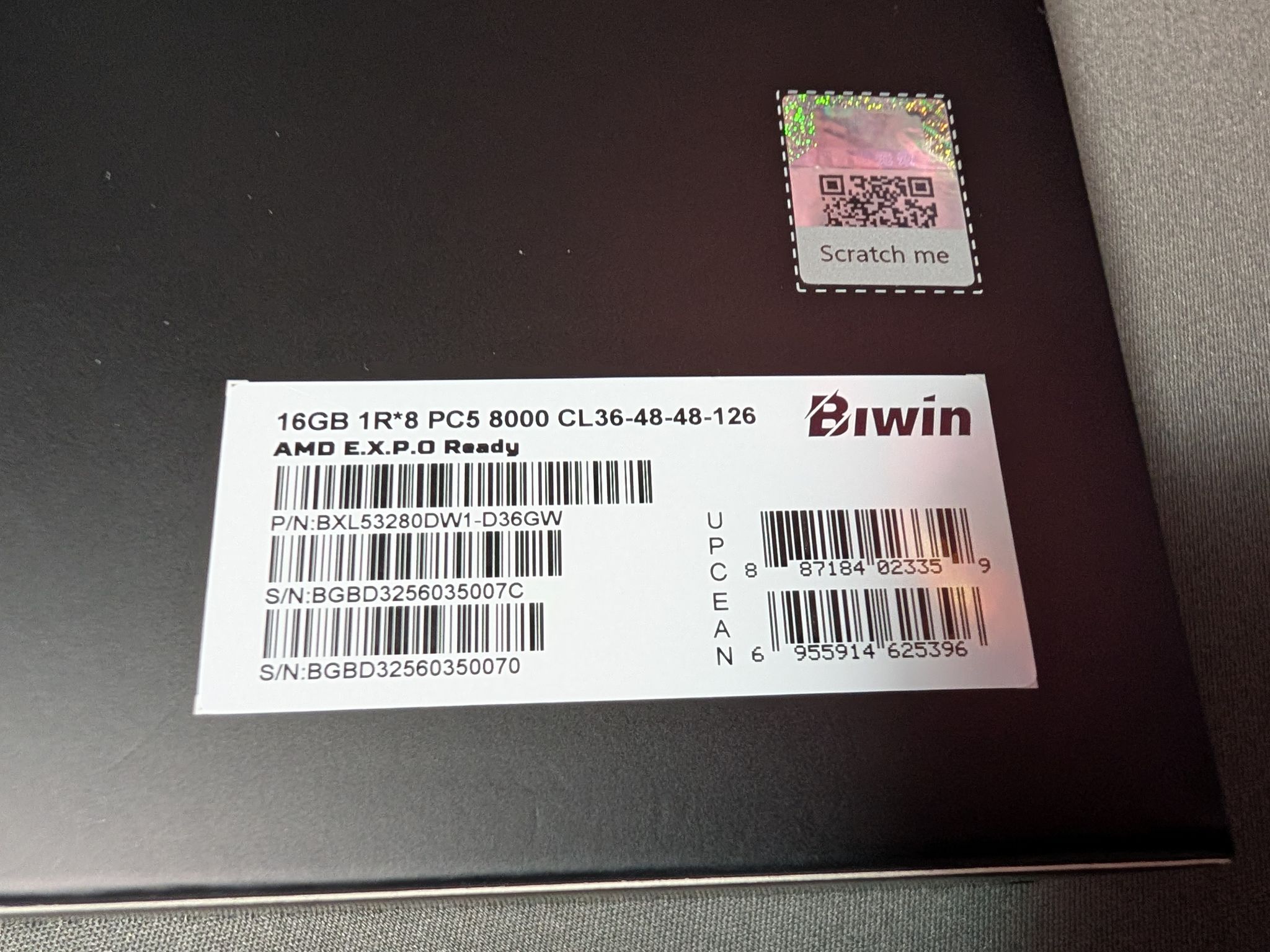 Biwin Black Opal DW100 DDR5 RGB 32GB (2x16GB) 8000MHz CL36 RAM