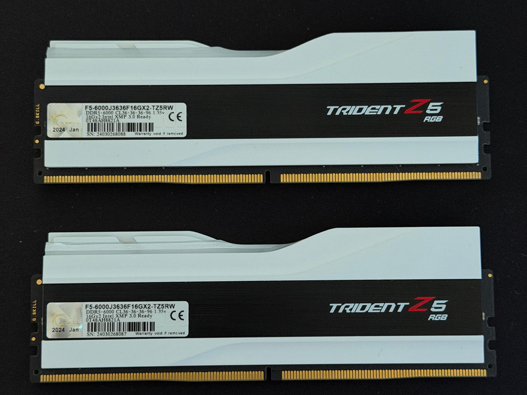 DDR5 RAM 32GB White/ RGB