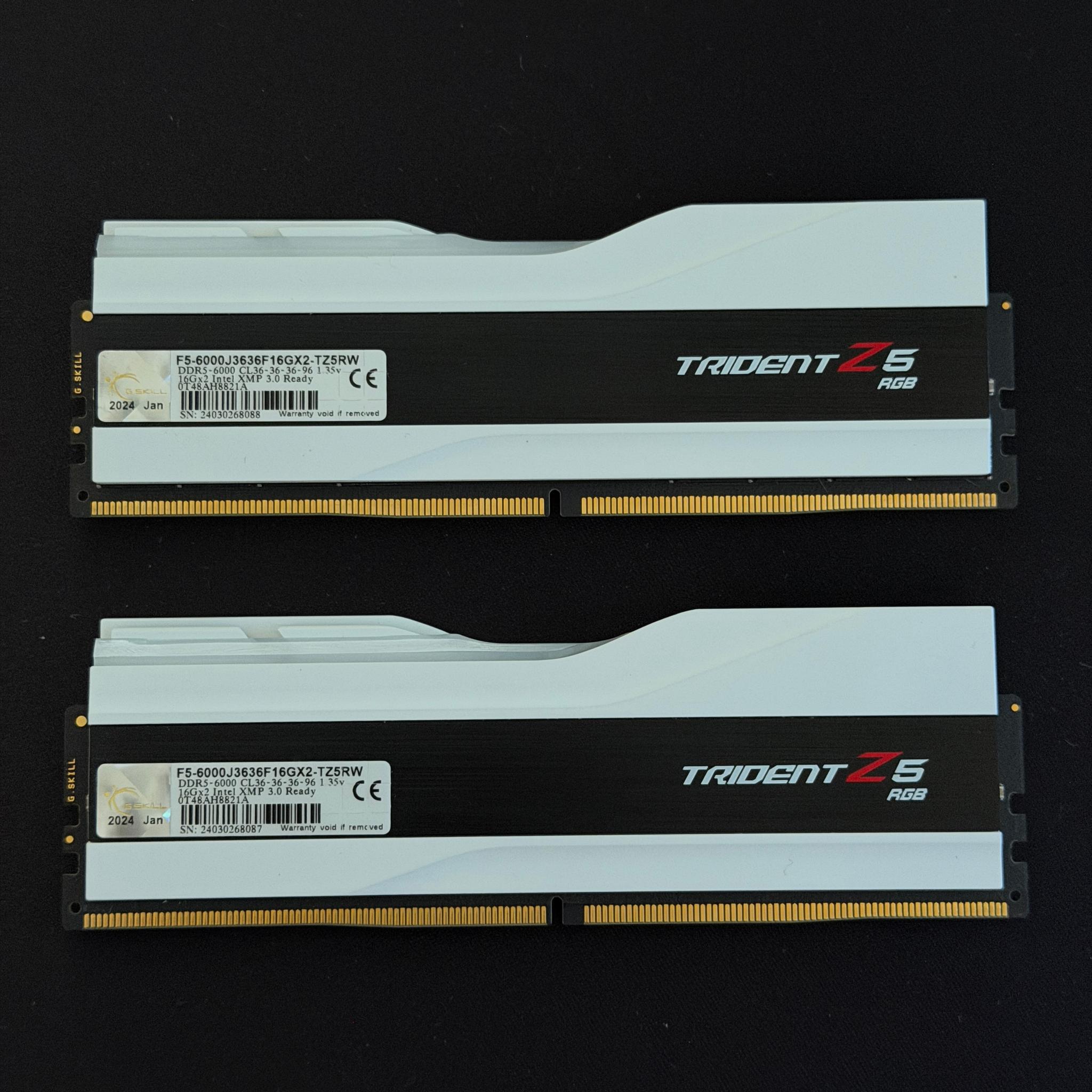 DDR5 RAM 32GB White/ RGB