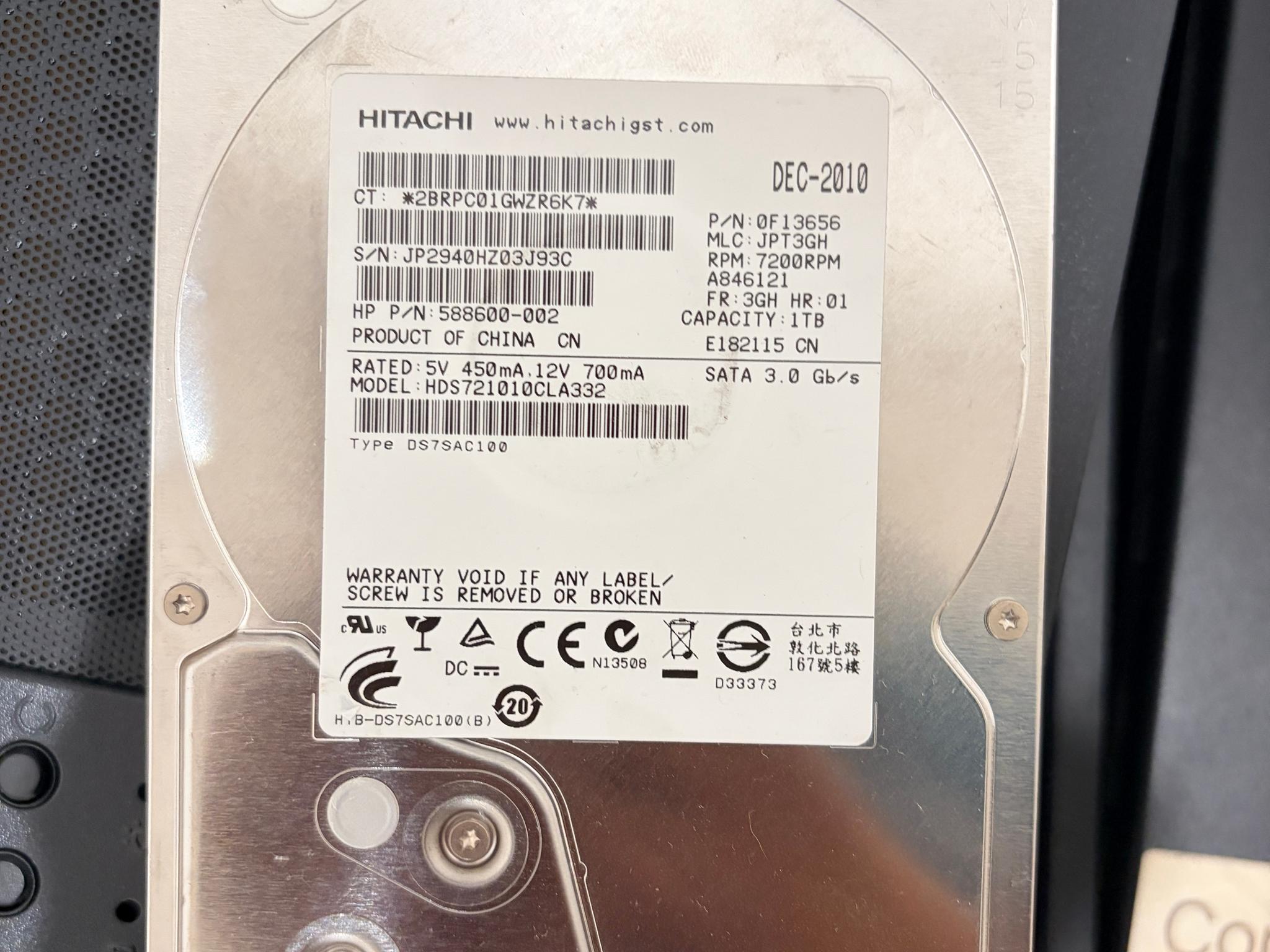 Hitachi 1 TB HDD 3.5 Inch 7200 RPM