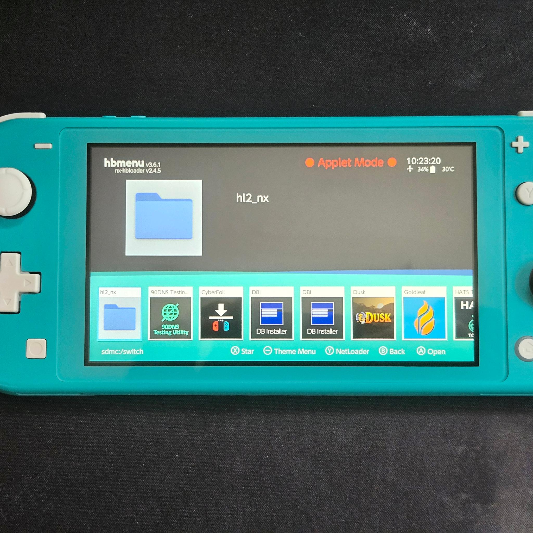 Modded Switch Lite with 256GB SD Card and Picofly