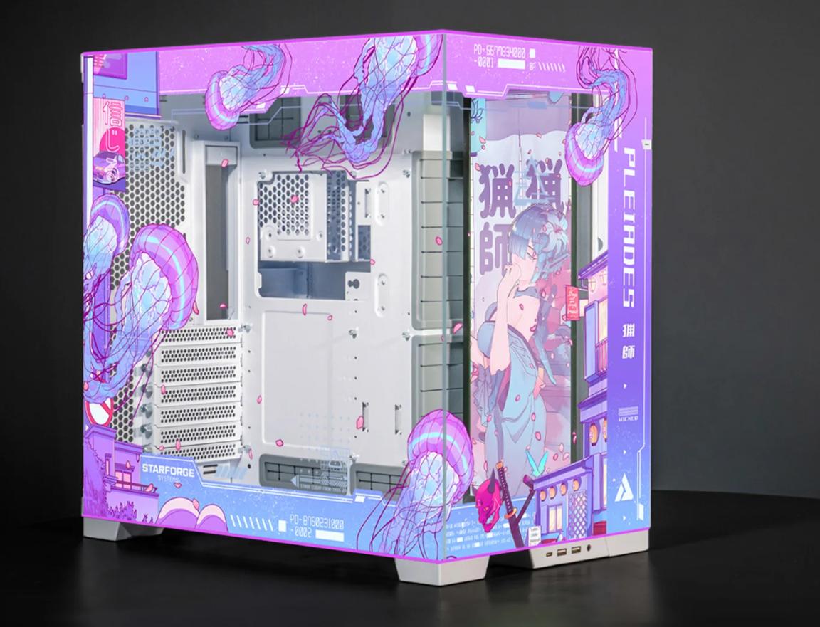 Jellyfish Crossing Lian Li O11D Evo RGB Pink Purple Anime Computer Case