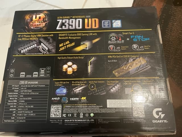 Gigabyte Z390 UD LGA 1151 (Intel 8th and 9th Gen) Ultra Durable ATX Motherboard