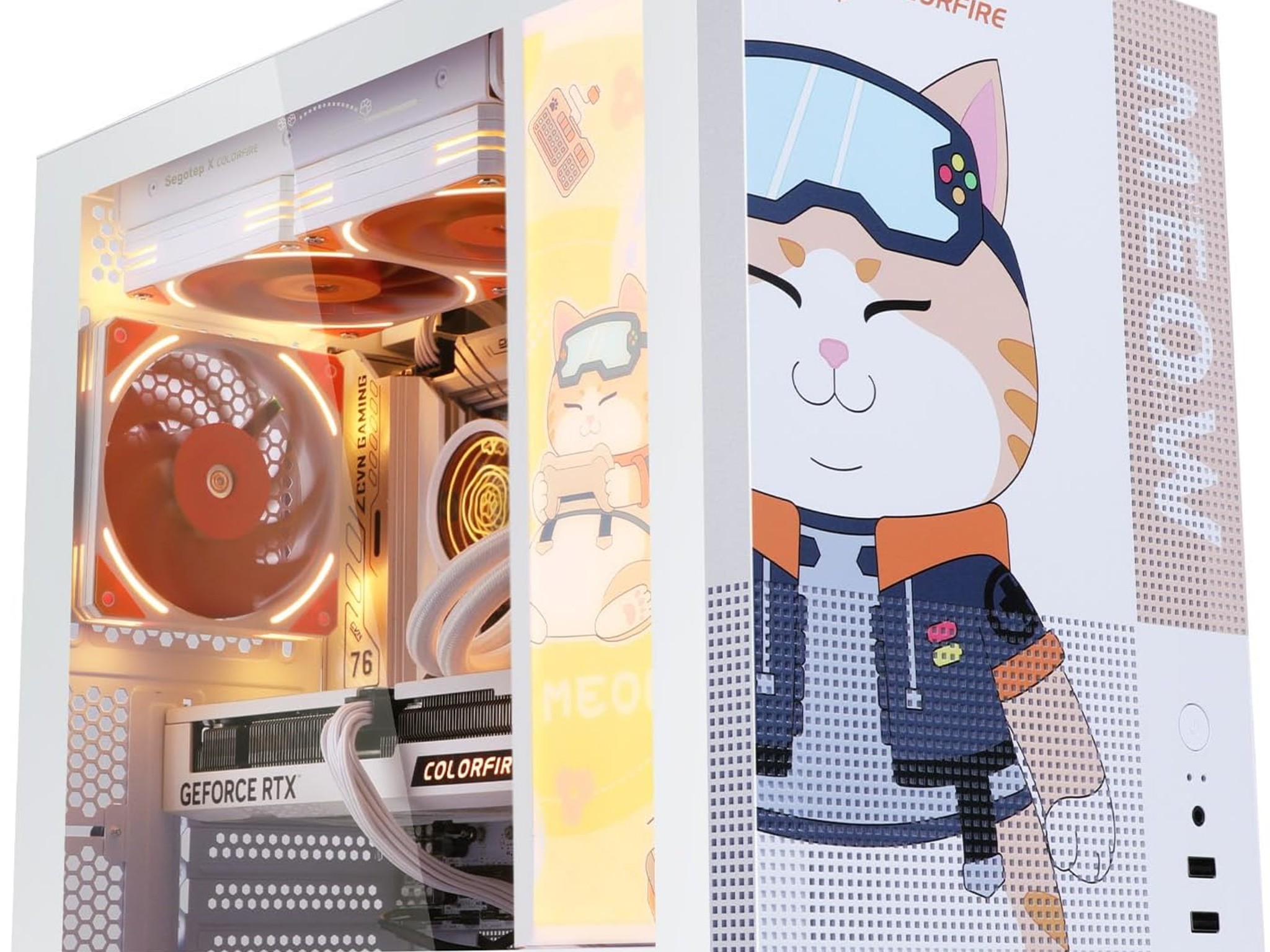 Segotep Memphis-S Meow Combo M-ATX  Case, Lightning Panel, AIO BeIced II 240 ARGB,3 x Fan HQ12 Meow