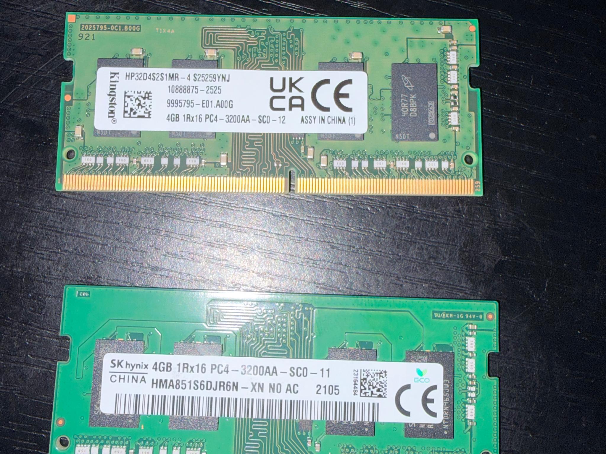 8GB DDR4 (2x4GB) 3200mhz laptop memory