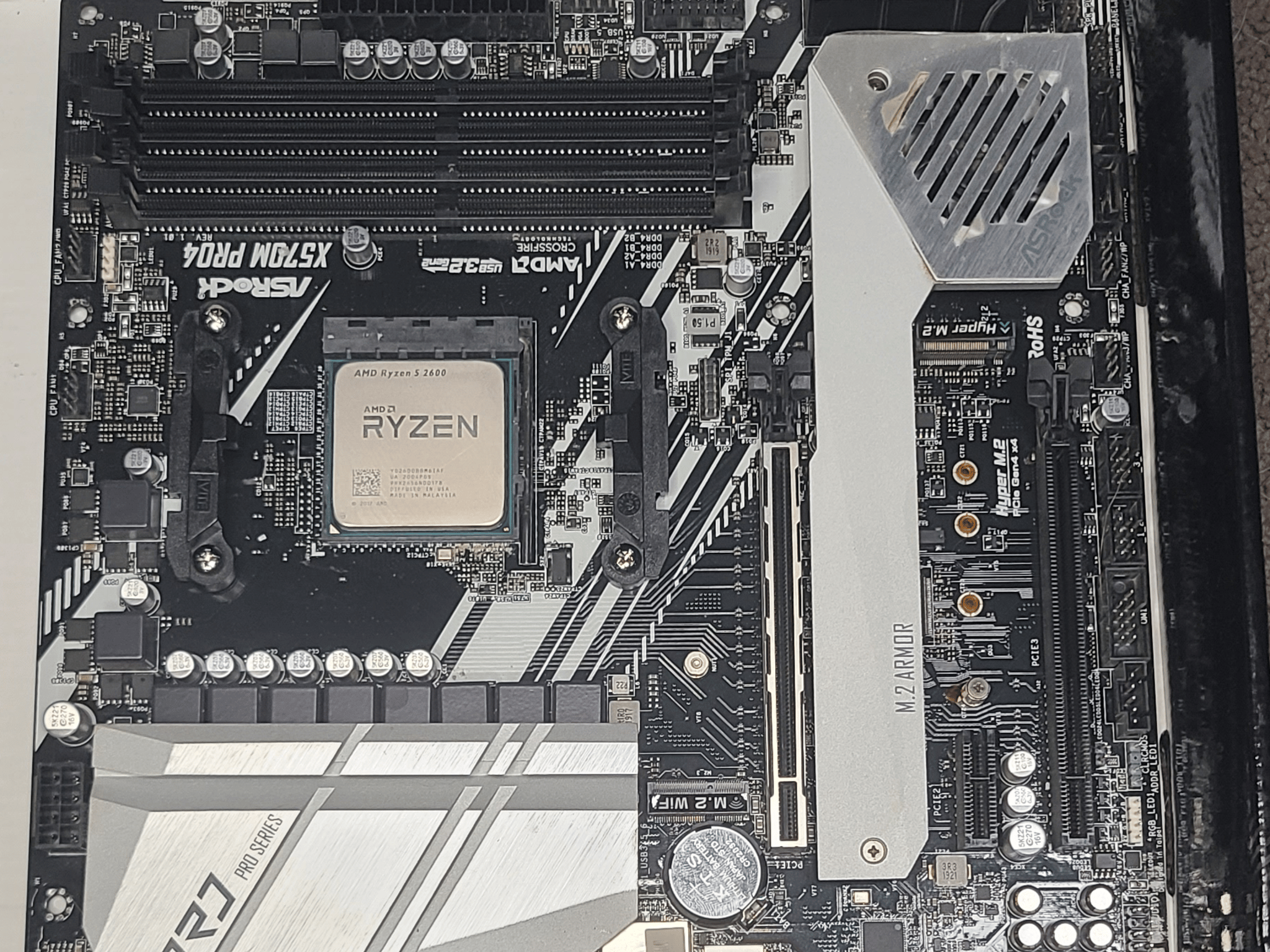 AMD Ryzen 5 2600 with ASRock X570M Pro4 Motherboard and Wifi/Bluetooth PCIE card!