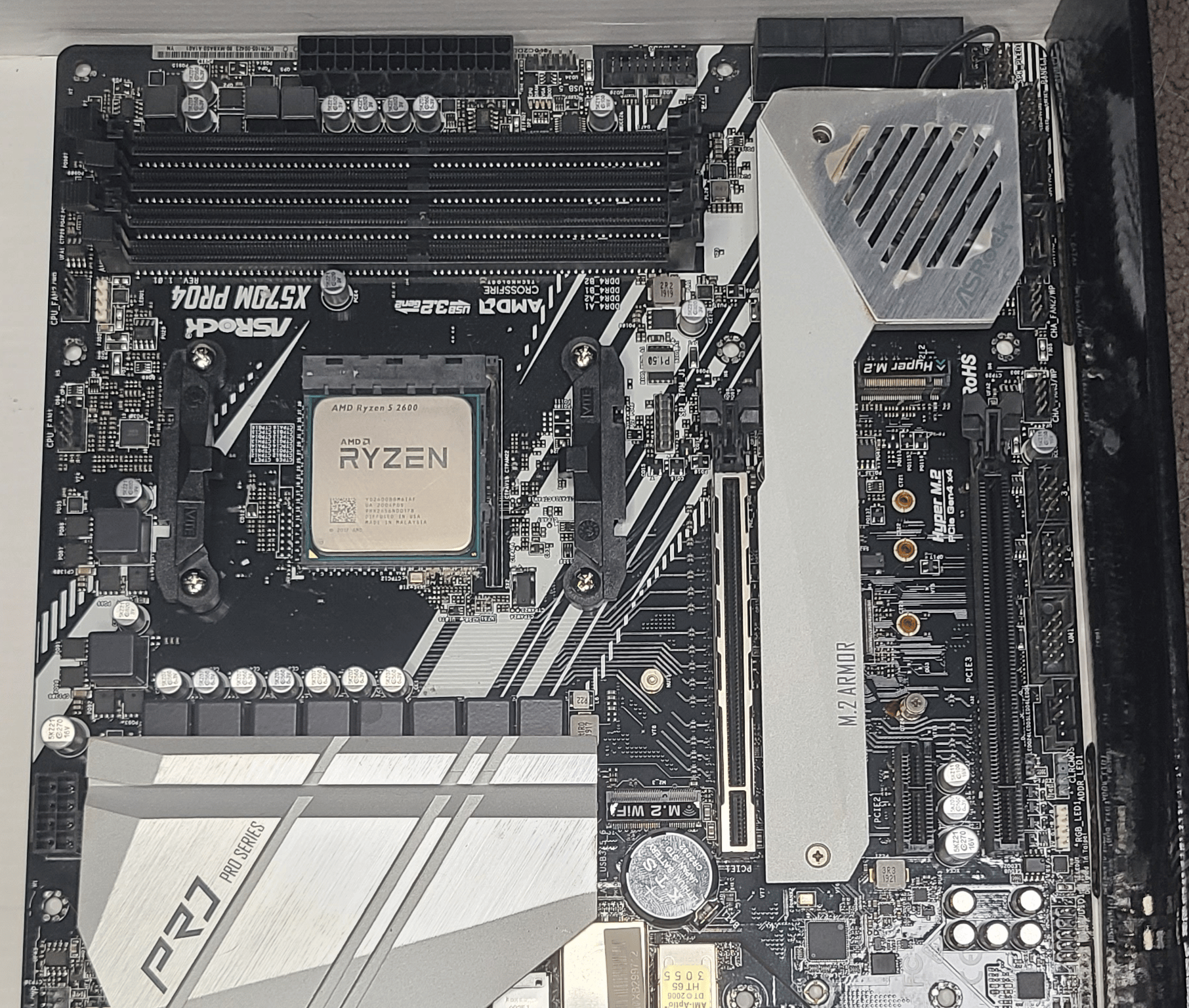 AMD Ryzen 5 2600 with ASRock X570M Pro4 Motherboard and Wifi/Bluetooth PCIE card!