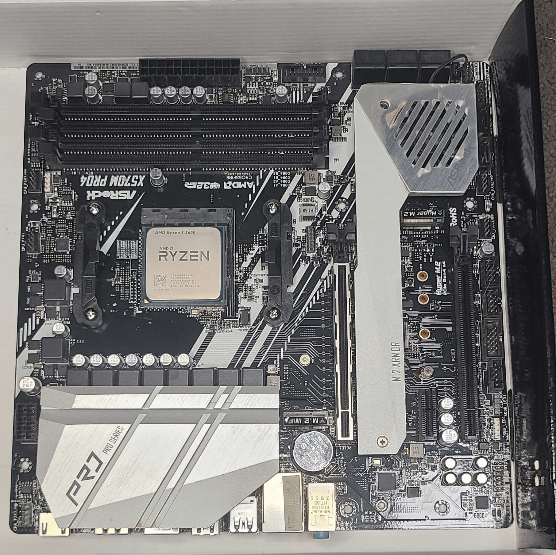 AMD Ryzen 5 2600 with ASRock X570M Pro4 Motherboard and Wifi/Bluetooth PCIE card!