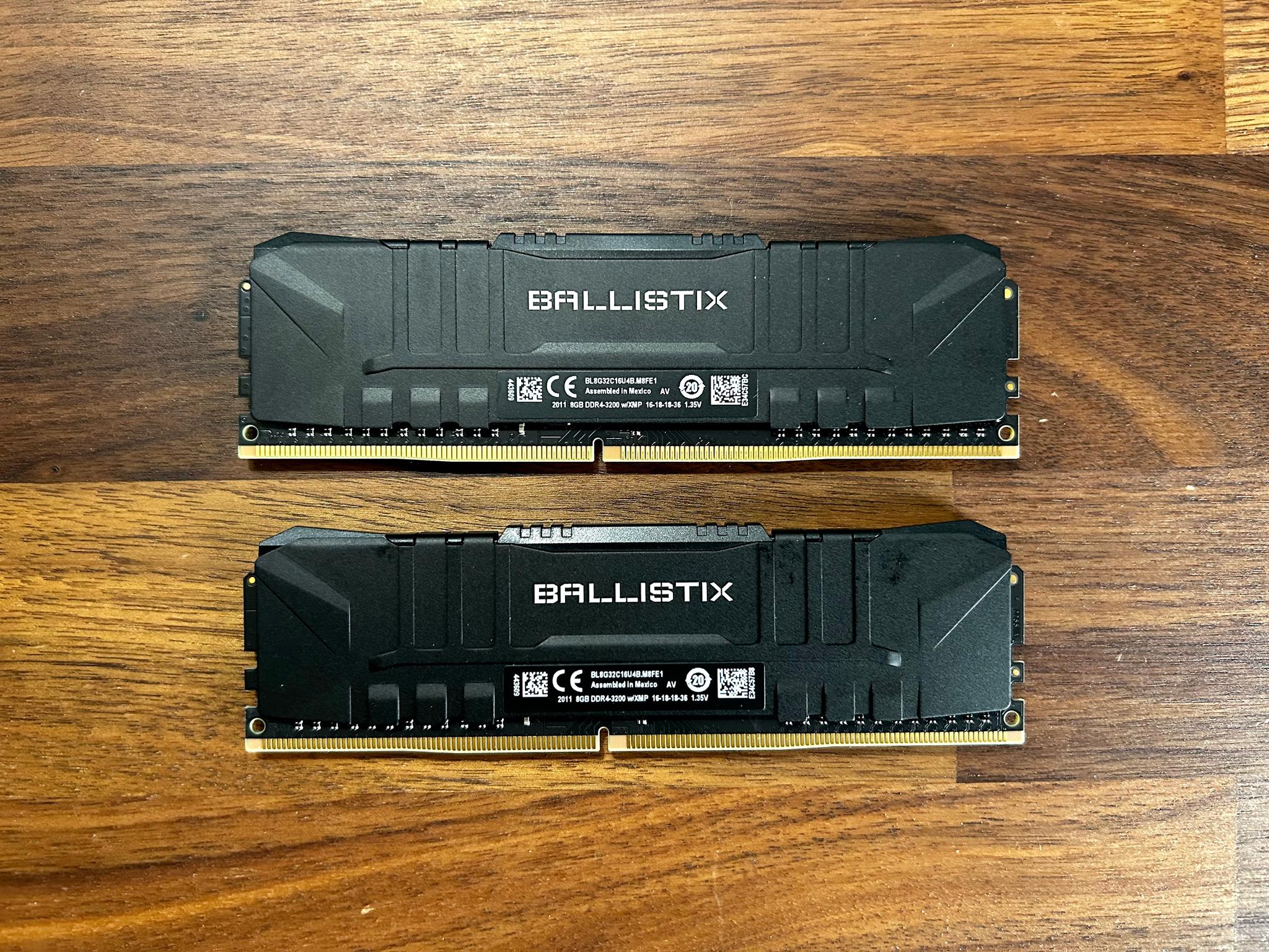 Crucial Ballistix 16GB (2 x 8GB) DDR4-3200 Memory (BL8G32C16U4B)