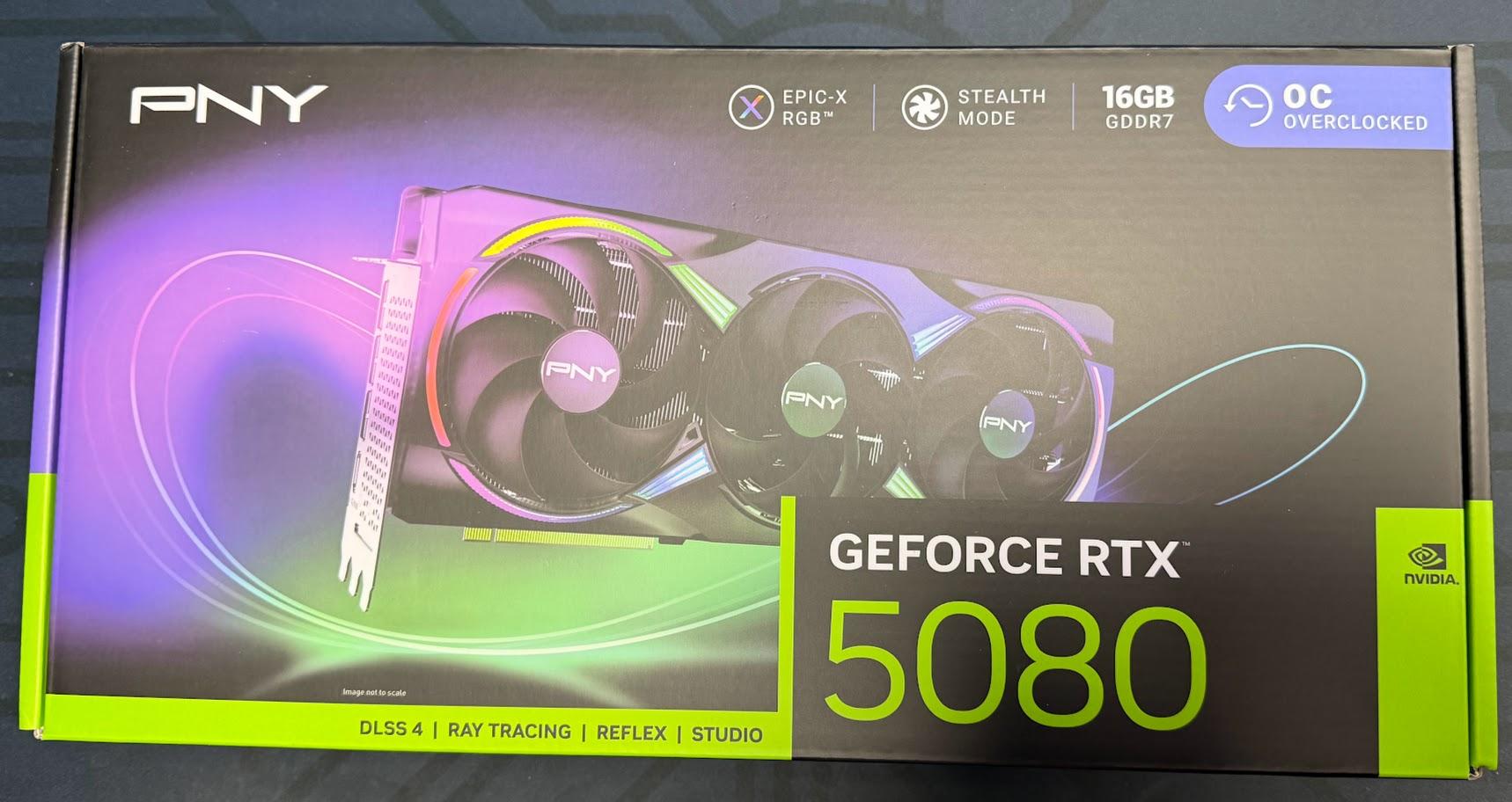 PNY GeForce RTX 5080 Overclocked Triple Fan