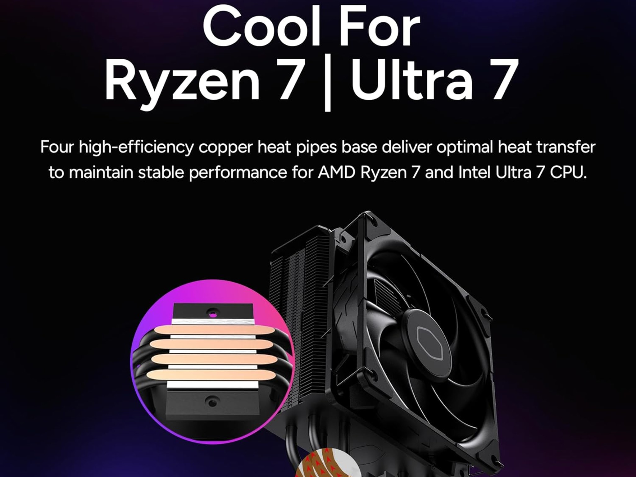 Cooler Master Hyper 212 Black CPU Air Cooler – 120mm High Performance PWM Fan