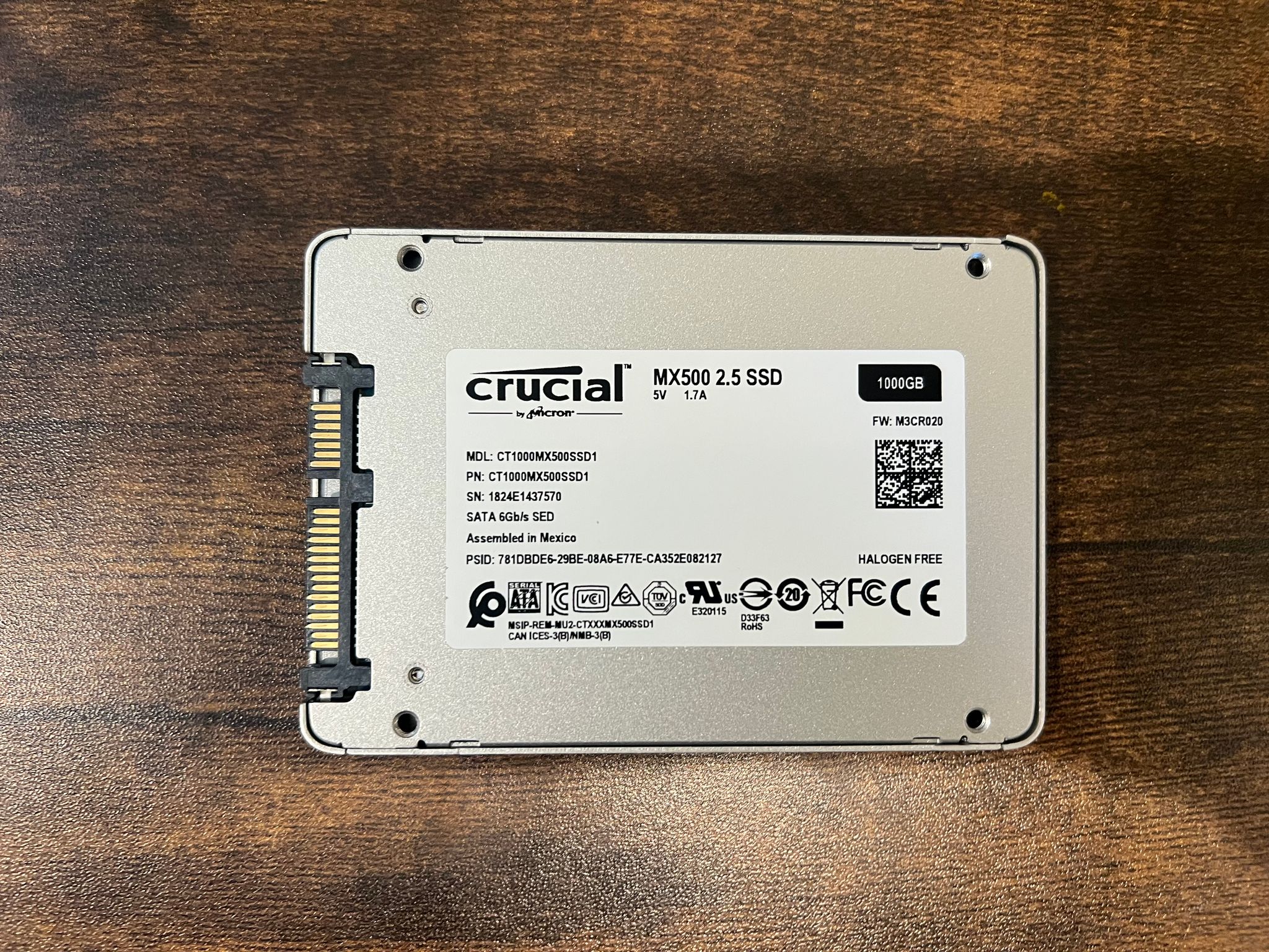 1TB Crucial MX500 SATA SSD with DRAM CACHE 83% HEALTH | Jawa