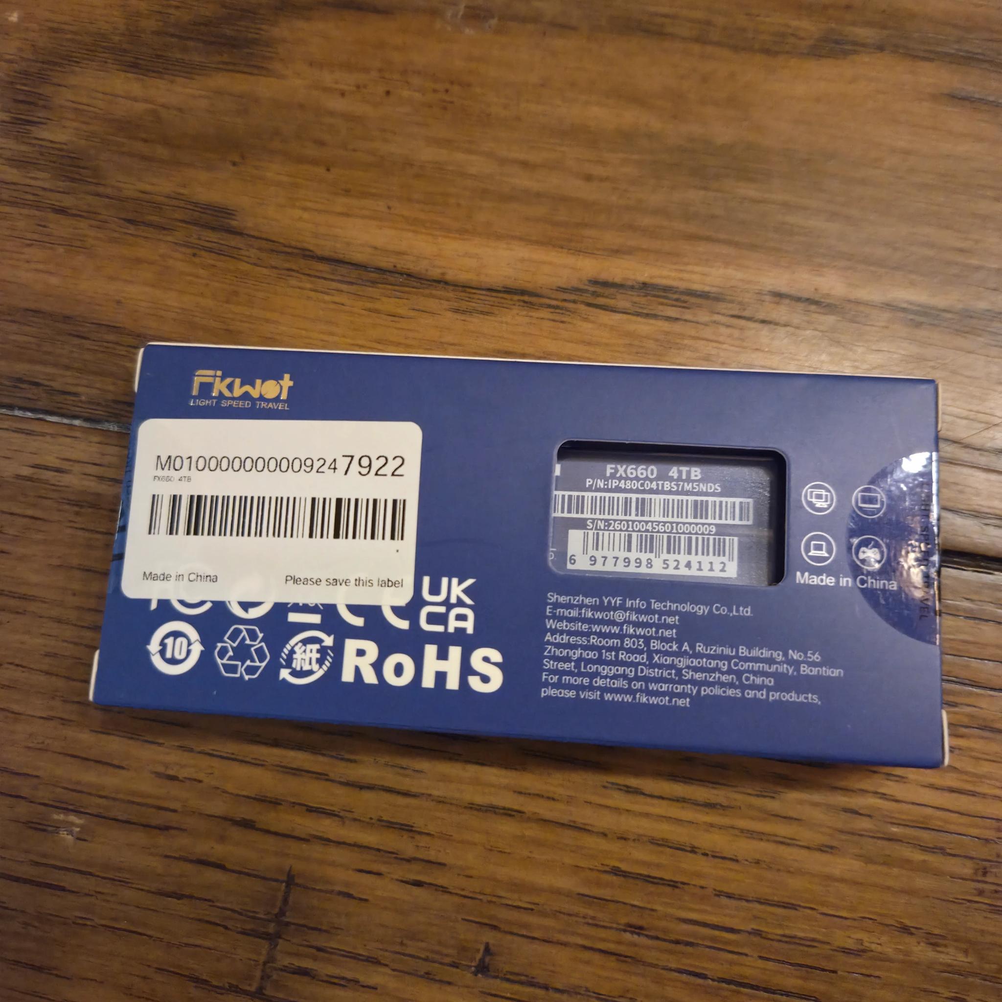 FIKWOT FX660 4TB M.2 SSD, PCIe Gen 4x4 (Up to 5000MB/s)