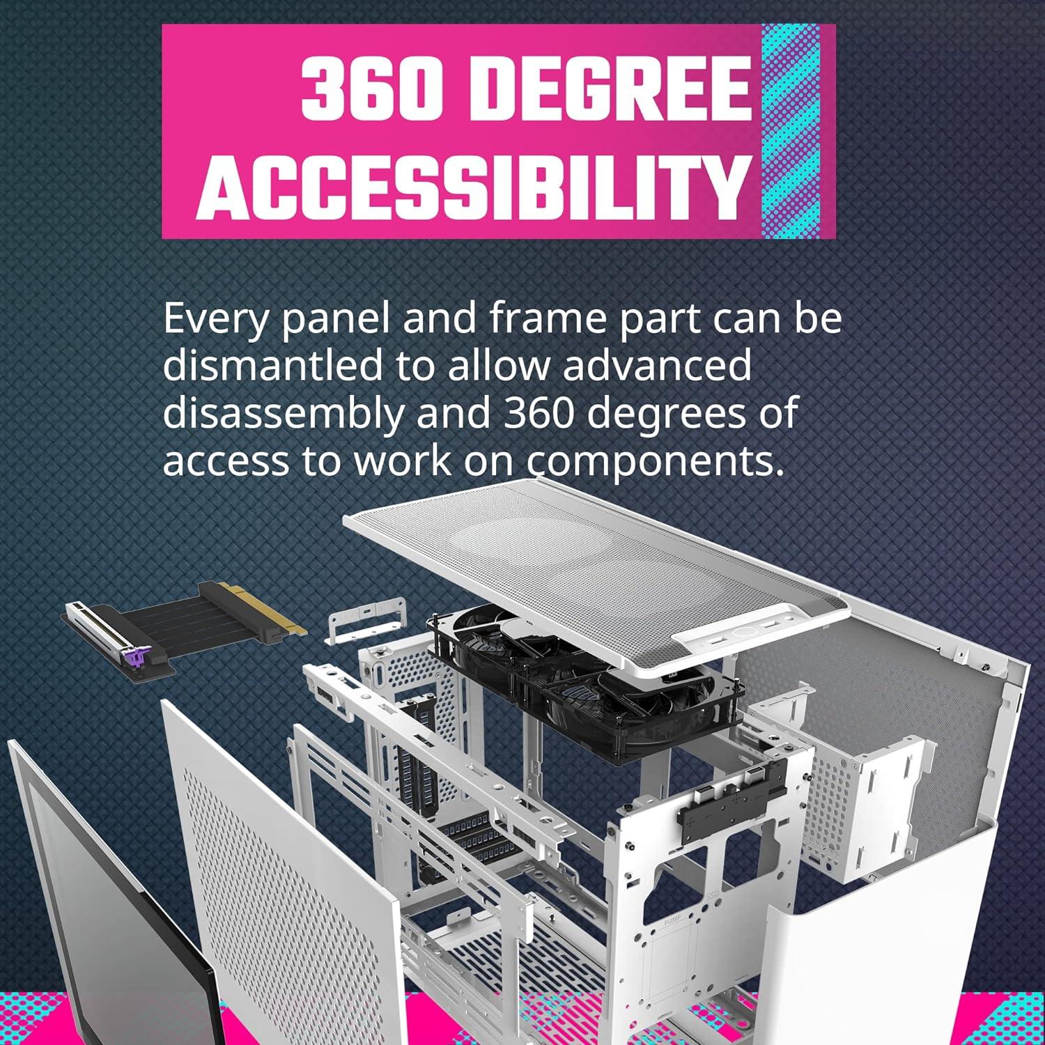 Cooler Master NR200 White SFF Small Form Factor Mini-ITX Case, Vented Panels, Triple-slot GPU