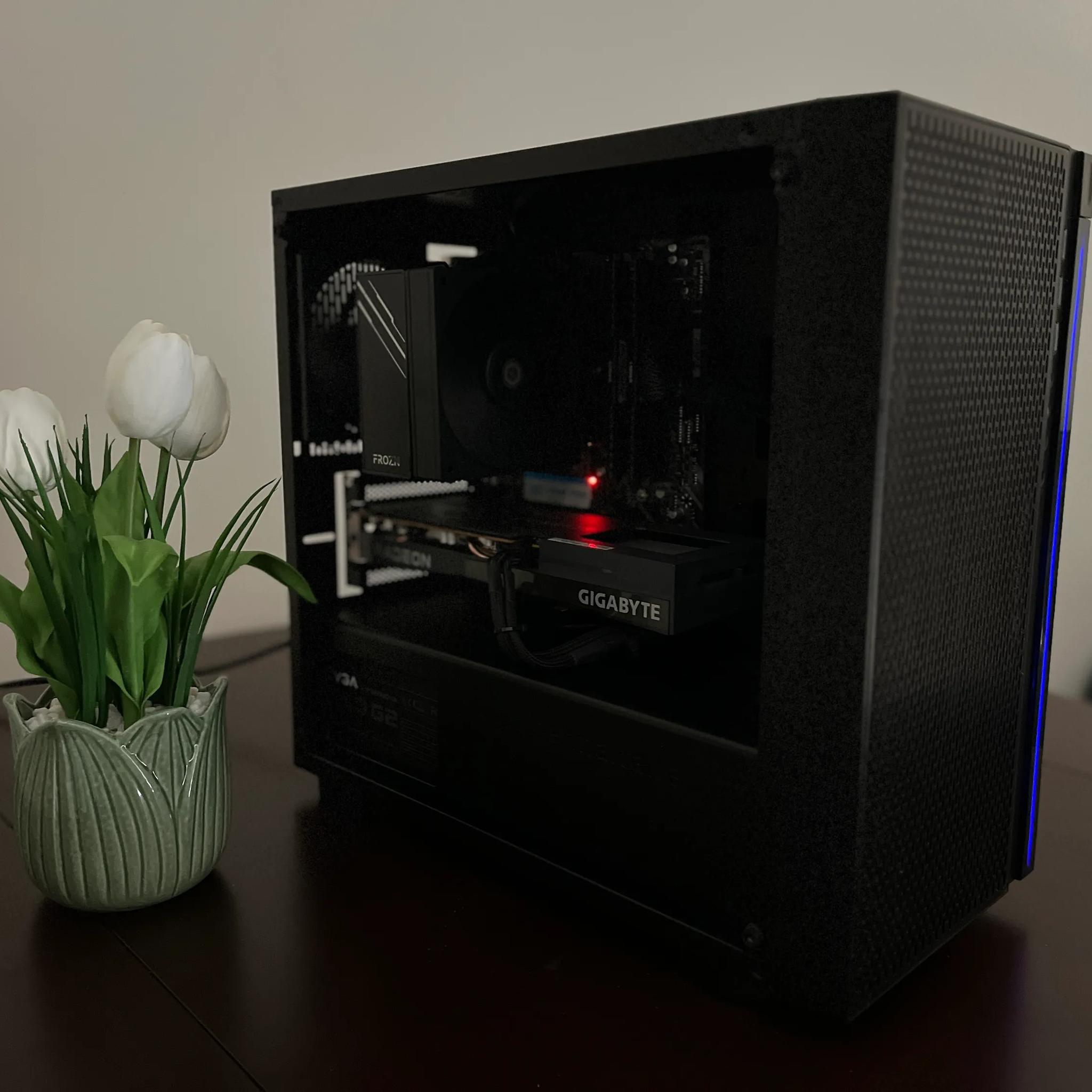 STEALTH BLACK VALUE GAMING PC! AMD RX 6600 + AMD RYZEN 5 1600X, WiFi Enabled