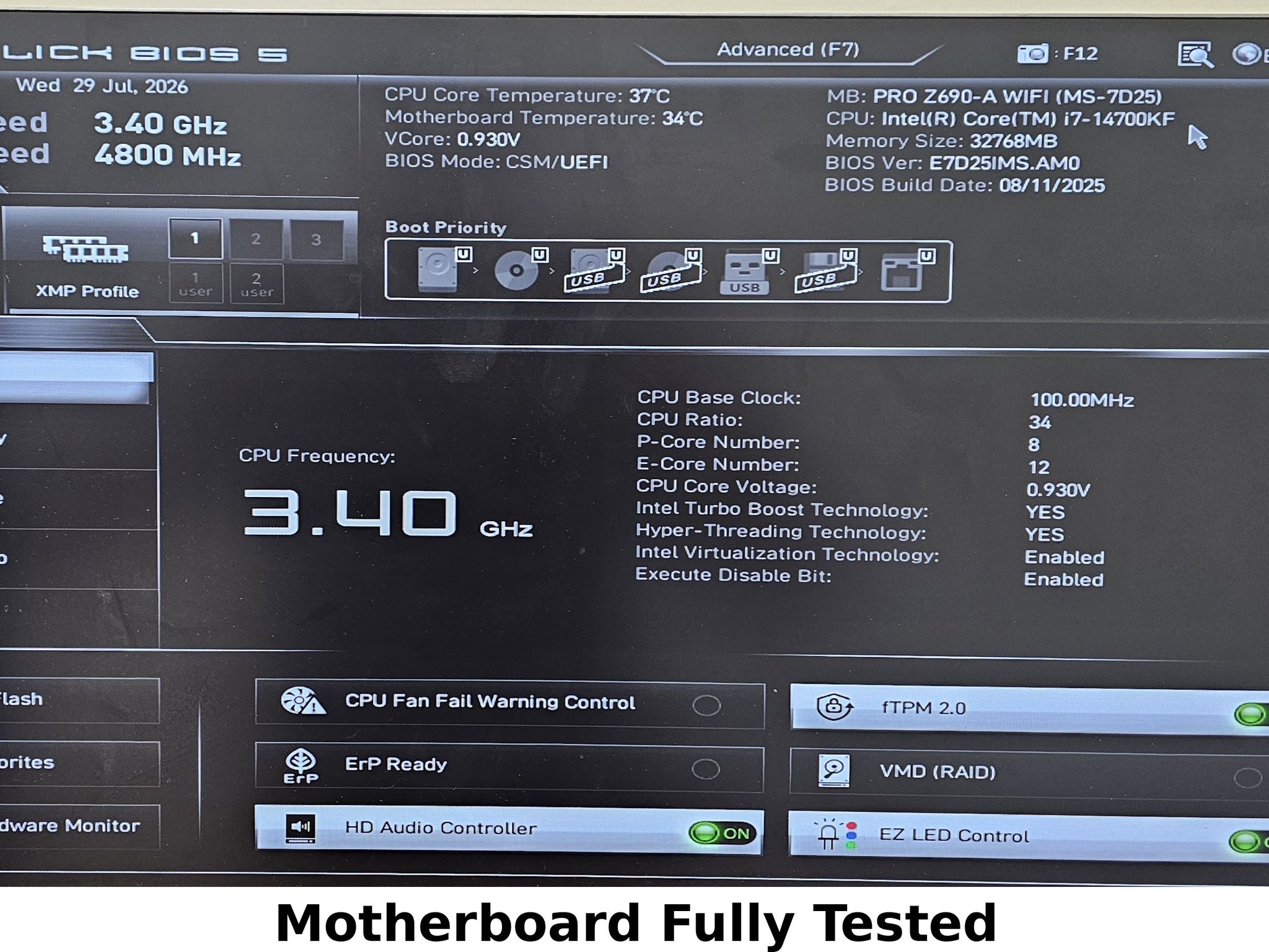 MSI PRO Z690-A WIFI LGA1700 DDR5 ATX Motherboard
